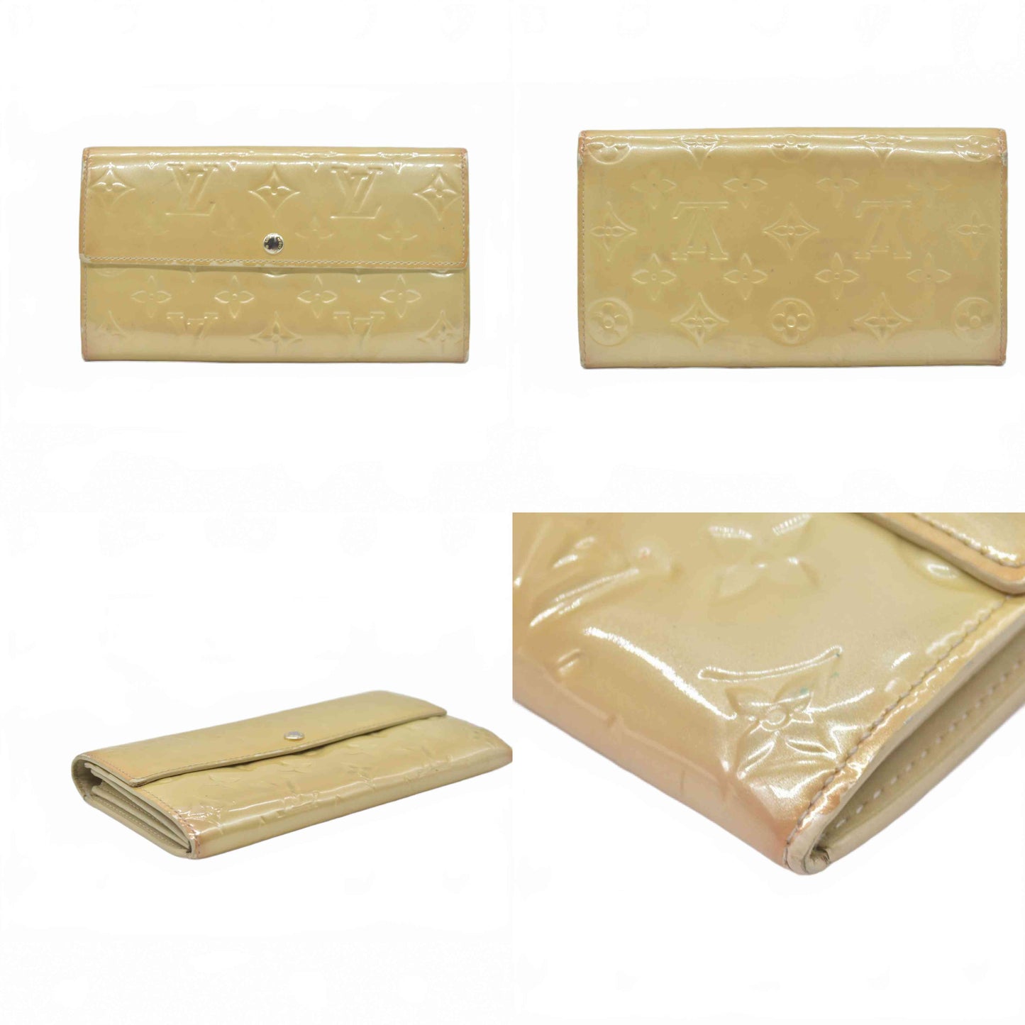 $840 Louis Vuitton Monogram Vernis Porte Feuille Sarah Long Bifold Wallet