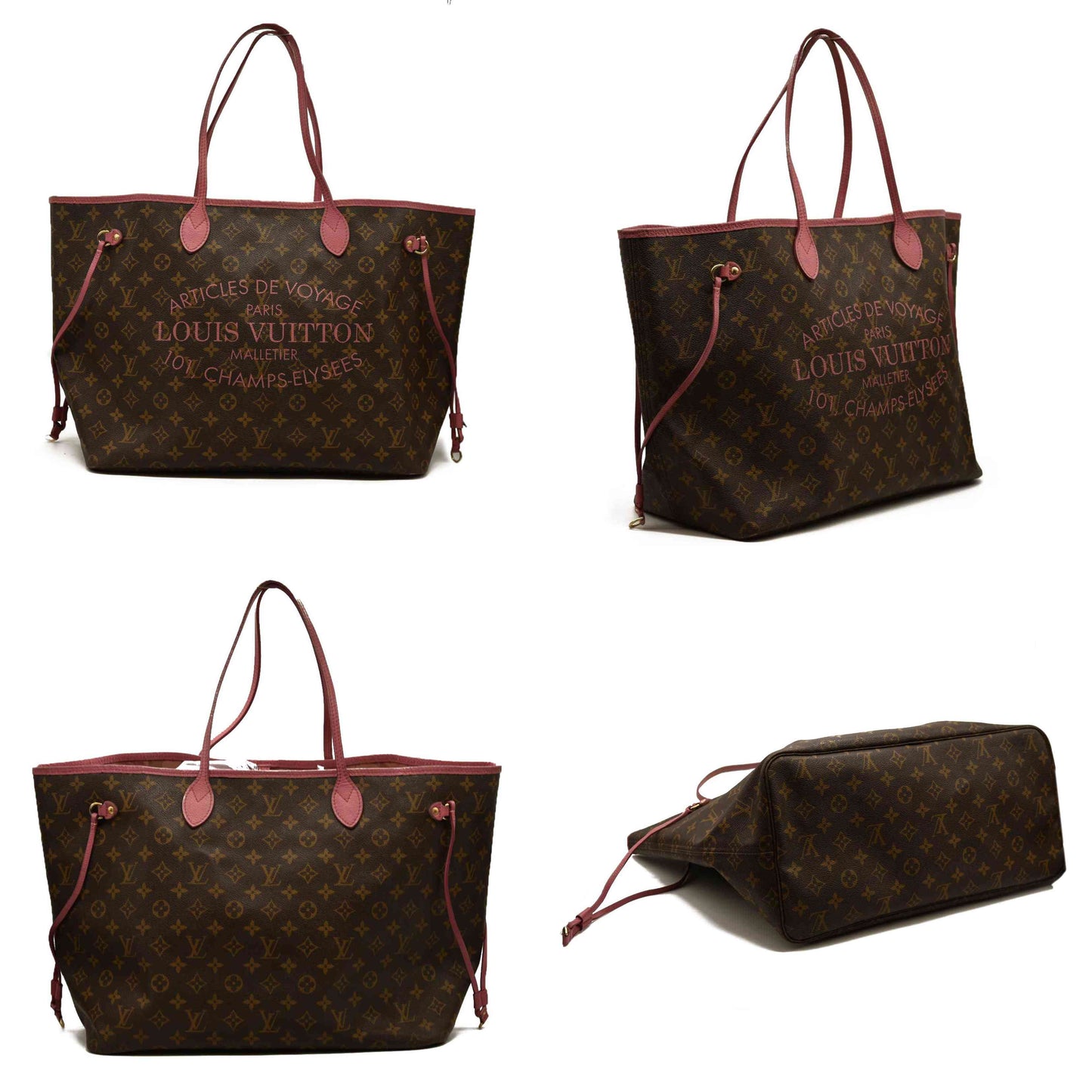 LOUIS VUITTON  Monogram Articles de Voyage Ikat Neverfull GM Rose Velours