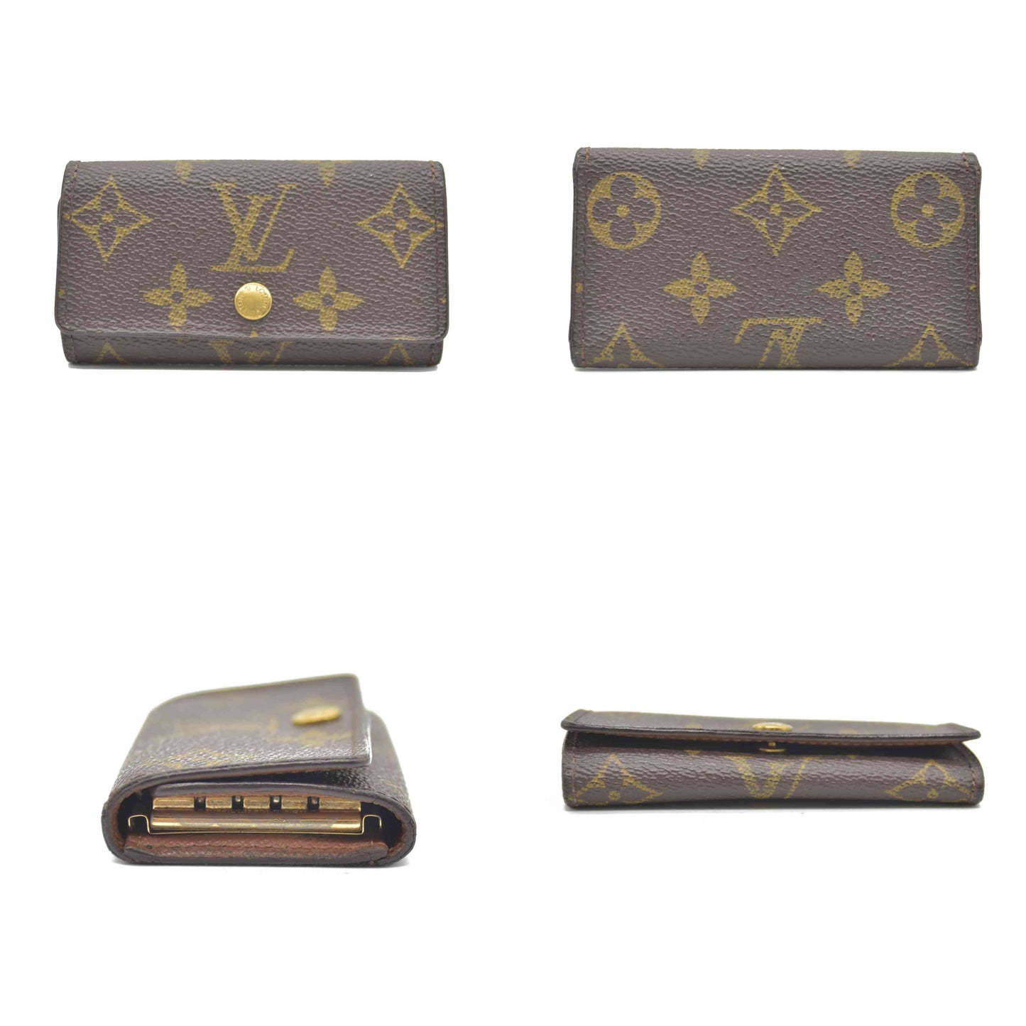 Louis Vuitton Monogram Multicles 4 Ring Key Case Brown TH0050