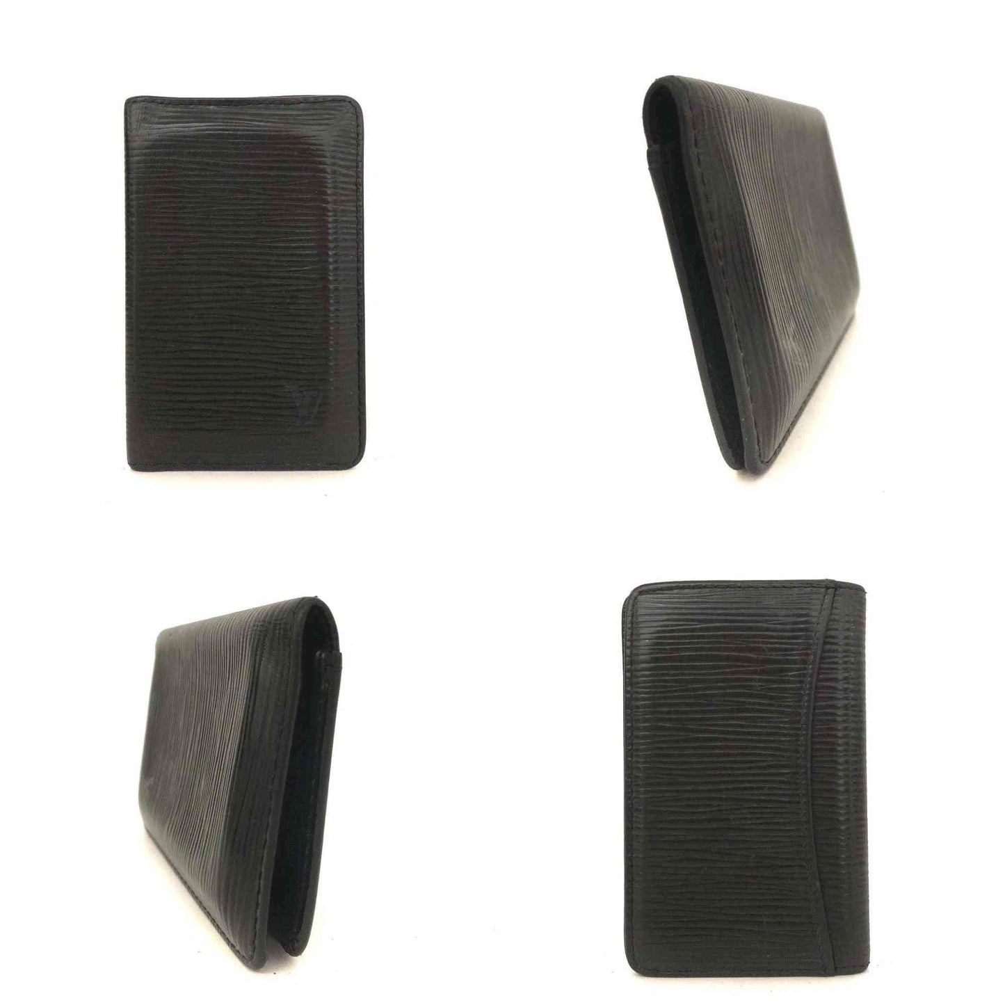Louis Vuitton Epi De Poche Leather Pass Card Case Black CA0073