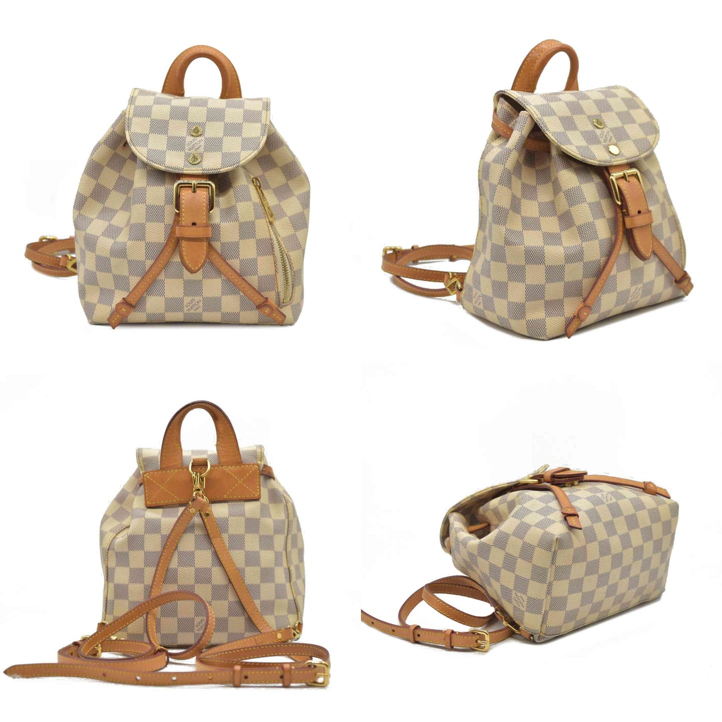AUCTION $1250 Louis Vuitton  Damier Azur Sperone BB Backpack SR1137 2017
