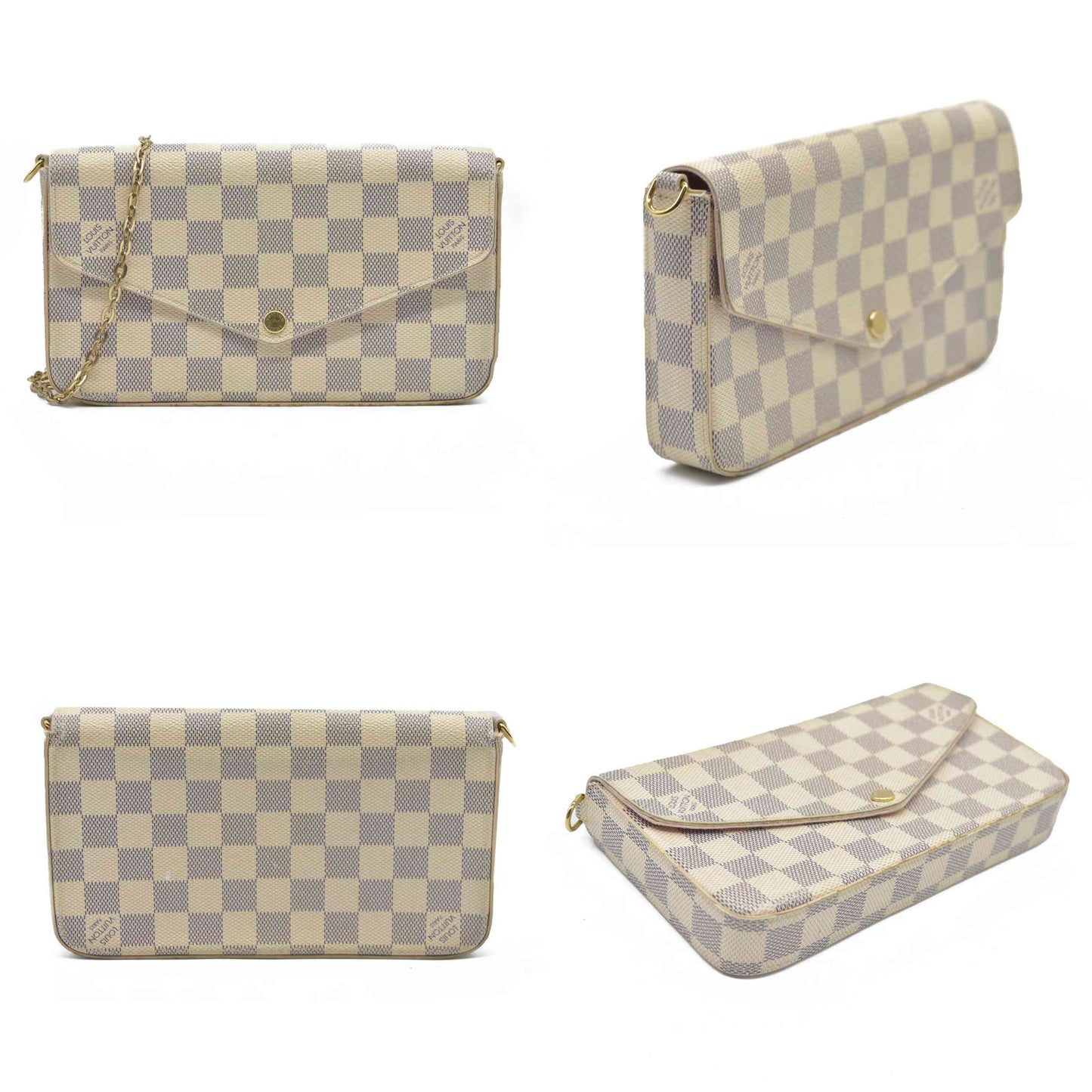 $1580 Louis Vuitton Damier Azur Pochette Félicie