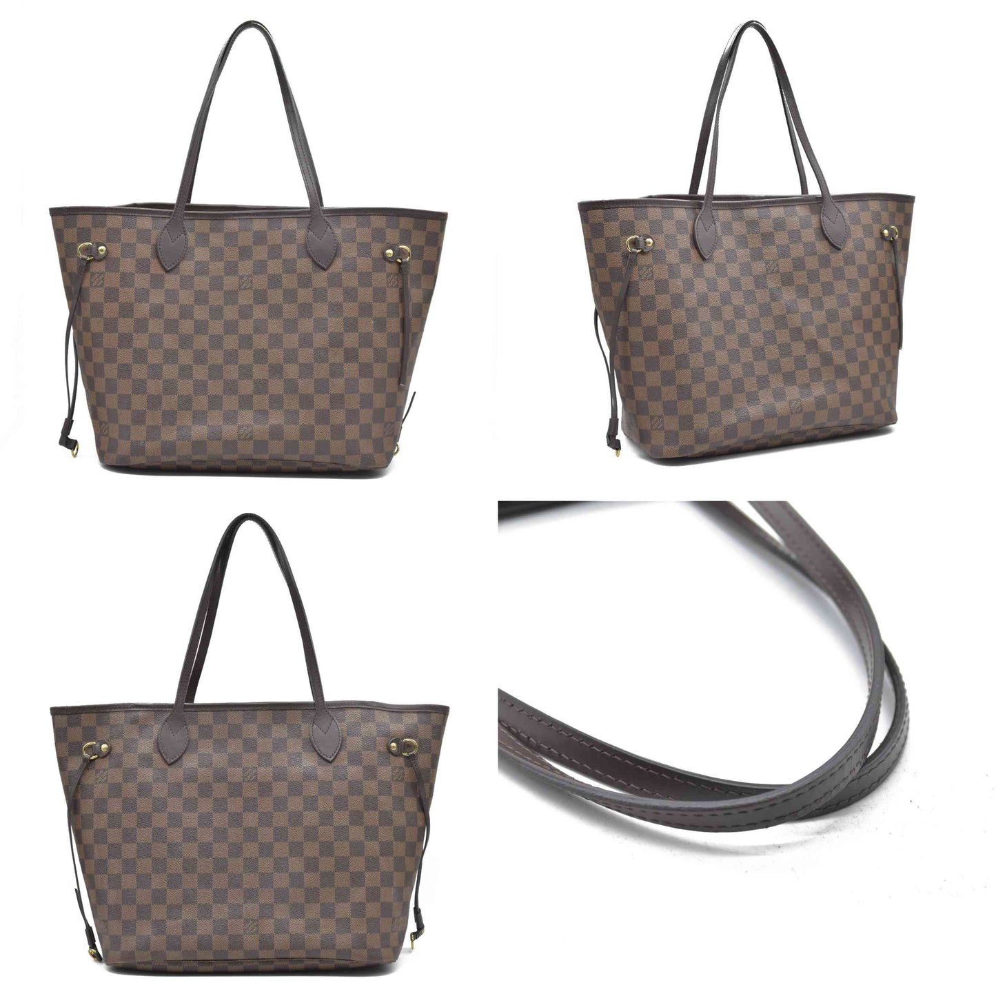 $2170 Louis Vuitton  Damier Ebene Neo Neverfull MM Rose Ballerine 2020 SD0270