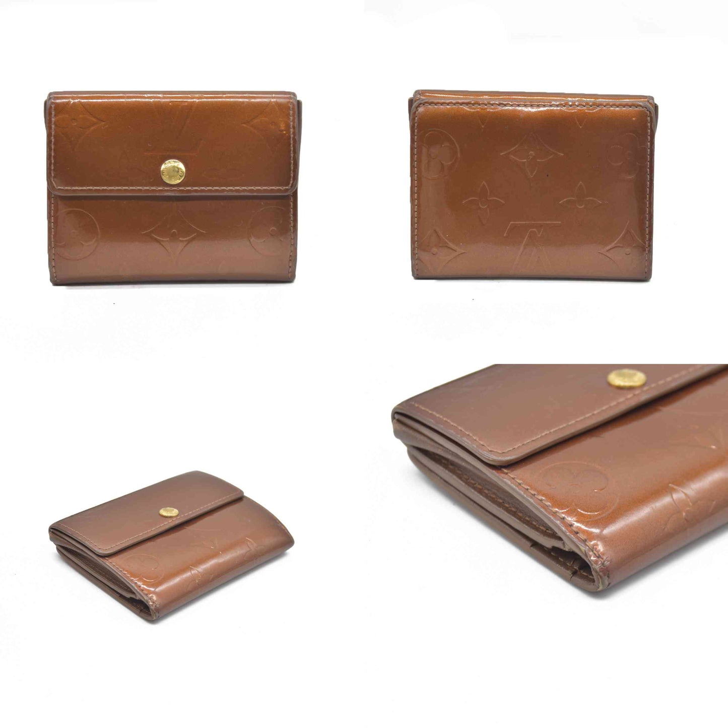 AUCTION $545 Louis Vuitton Monogram Vernis Ludlow Patent Leather Coin Purse Wallet BJ0041