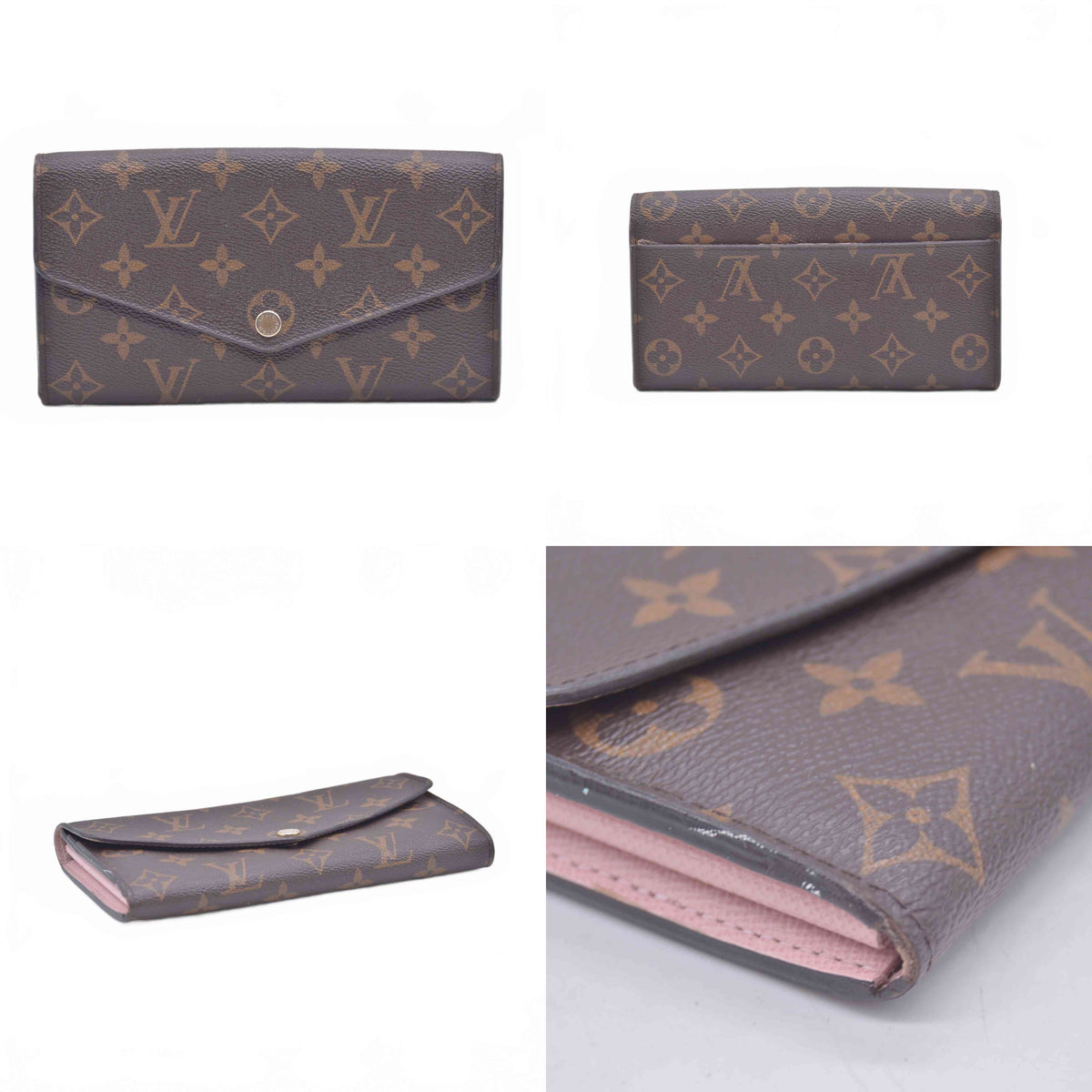 $740 2018 Louis Vuitton  Sarah Wallet NM Brown Monogram CA3128 10021007