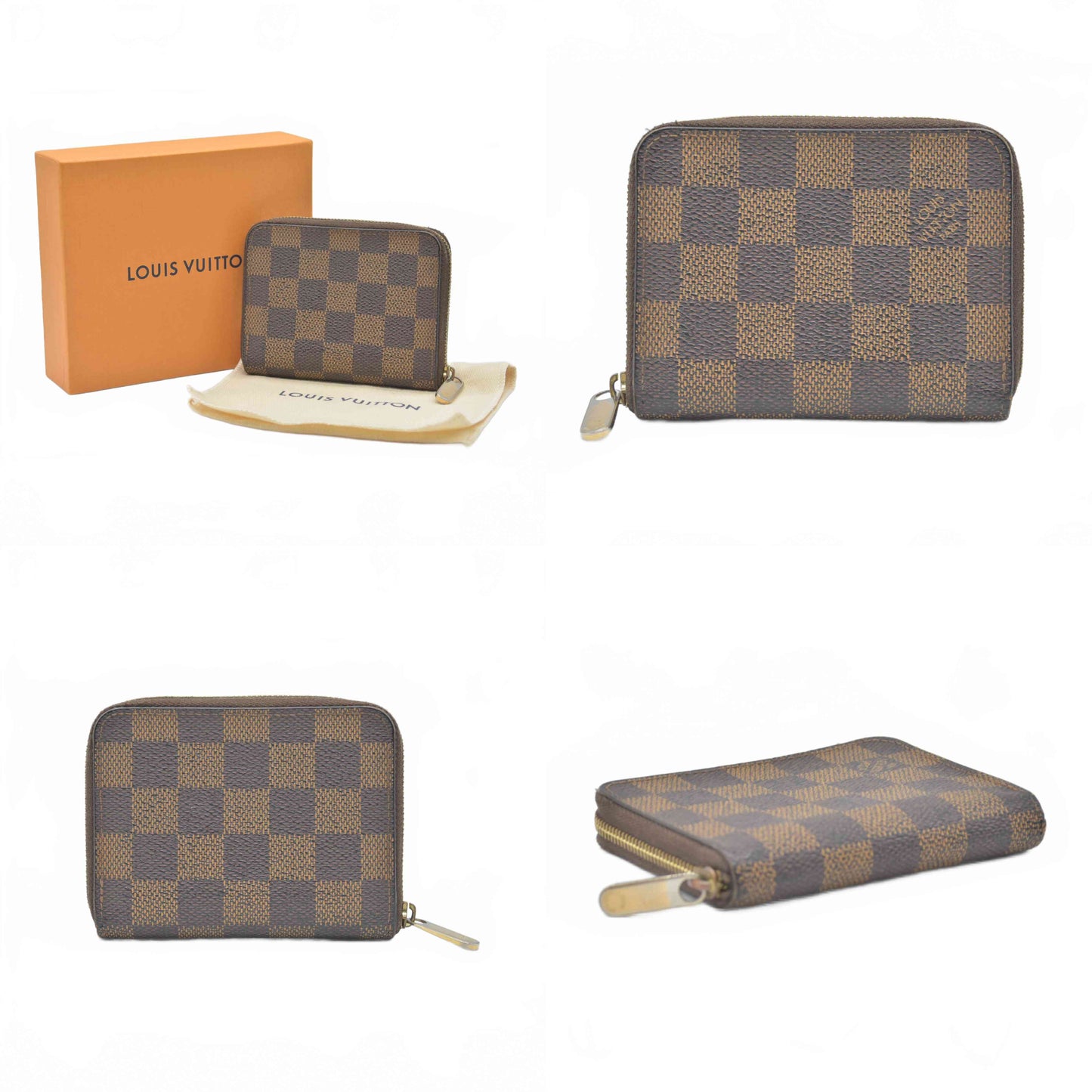 $545 2010 Louis Vuitton Damier Ebene Zippy Coin Purse CT2160