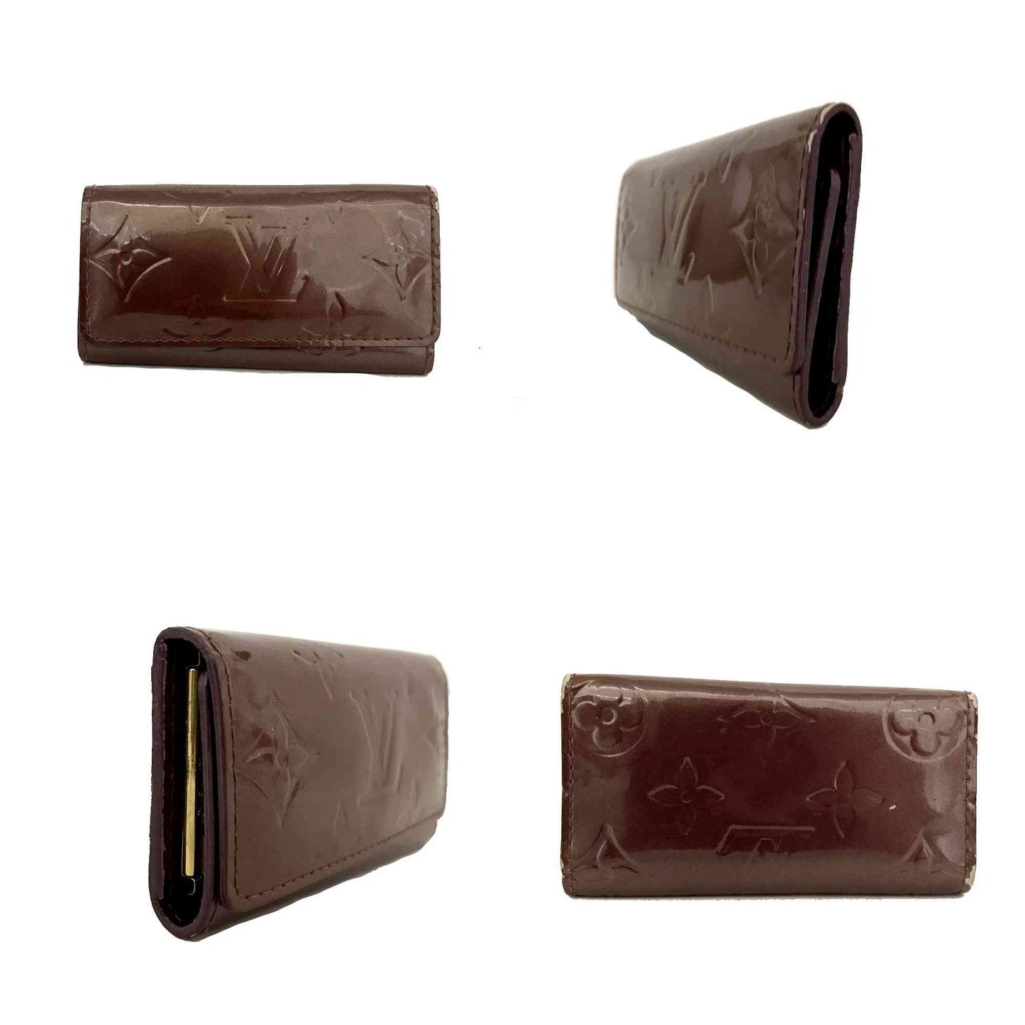 $350 2007 Louis Vuitton Monogram Vernis Leather 4 Ring Key Case CA4067