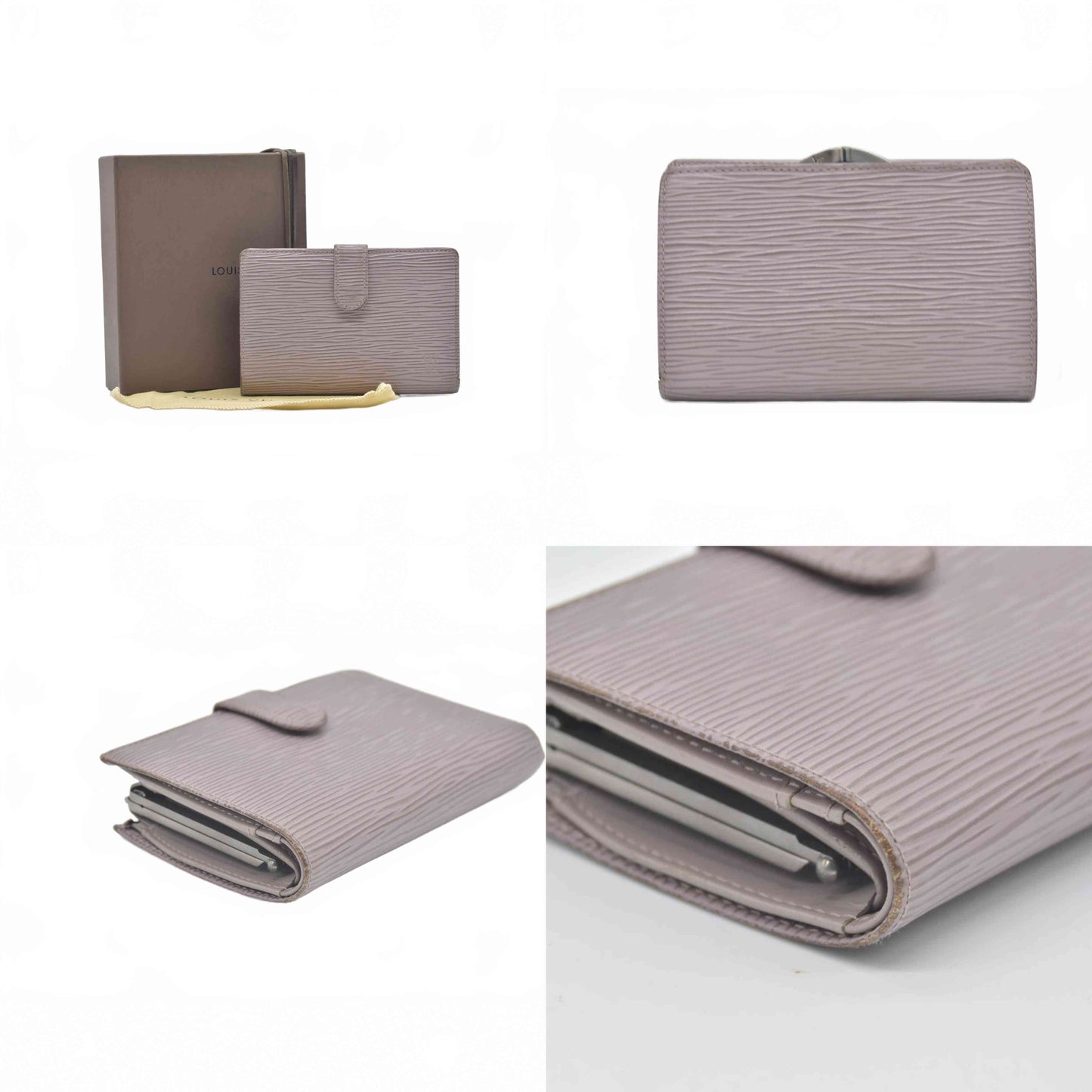 $935 Louis Vuitton Epi Leather French Kisslock Wallet Purse