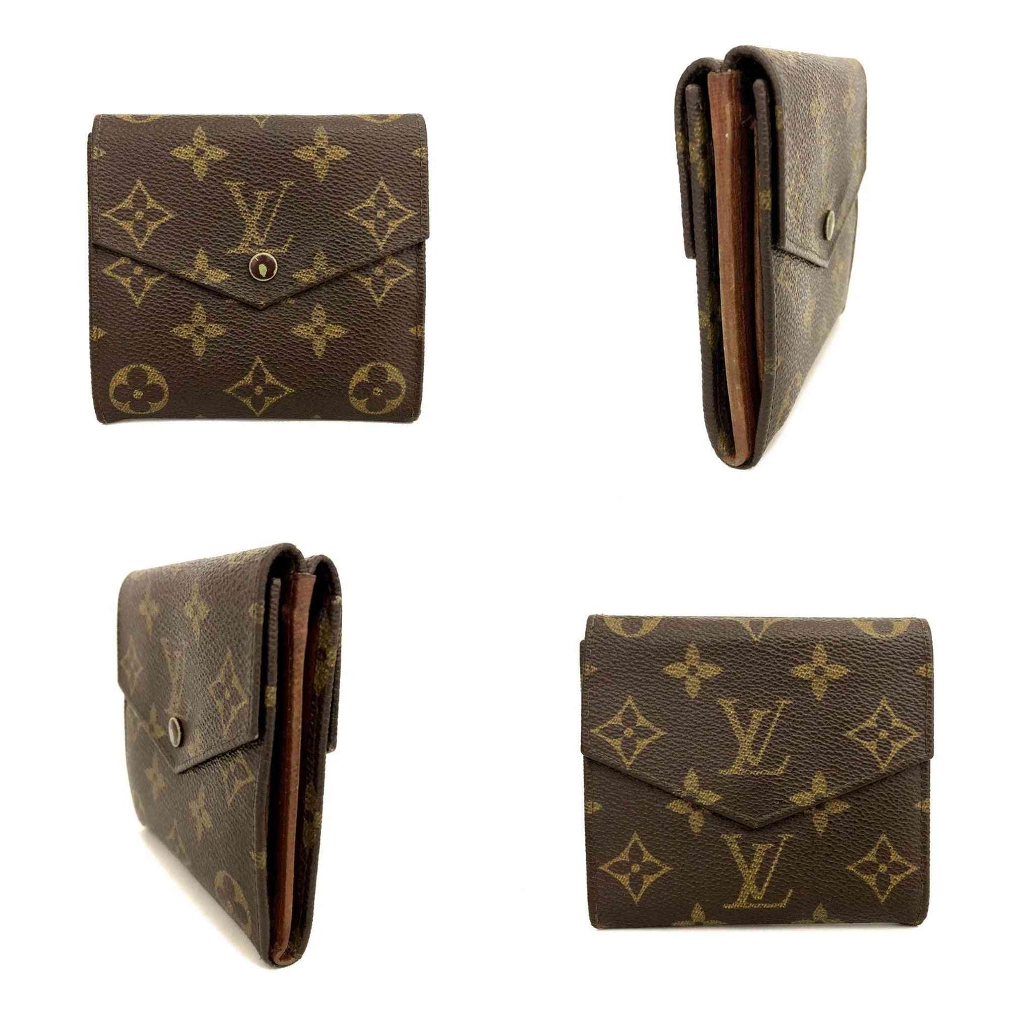 $695 1999 Louis Vuitton Monogram Elise Trifold Wallet 8909AN