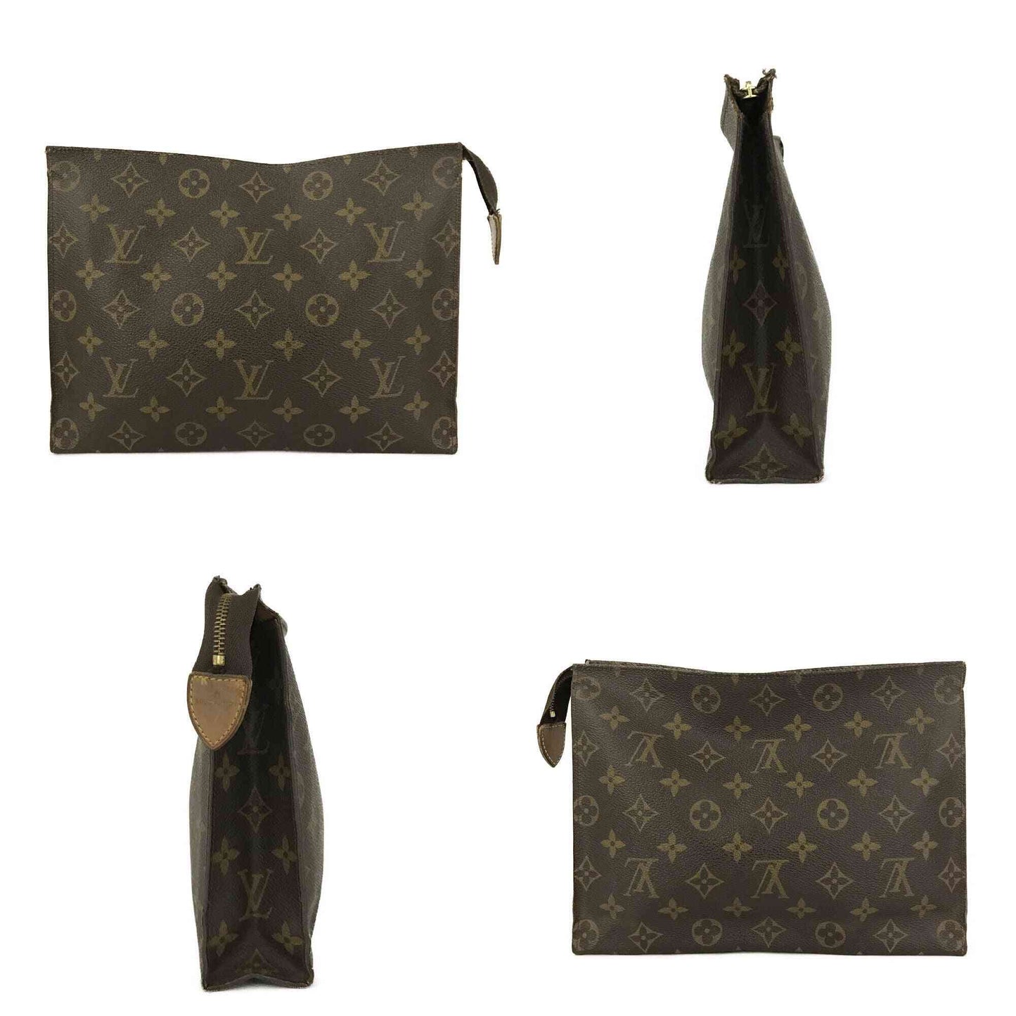 Louis Vuitton  Monogram Toiletry Pouch 26 Brown Interior with Marks