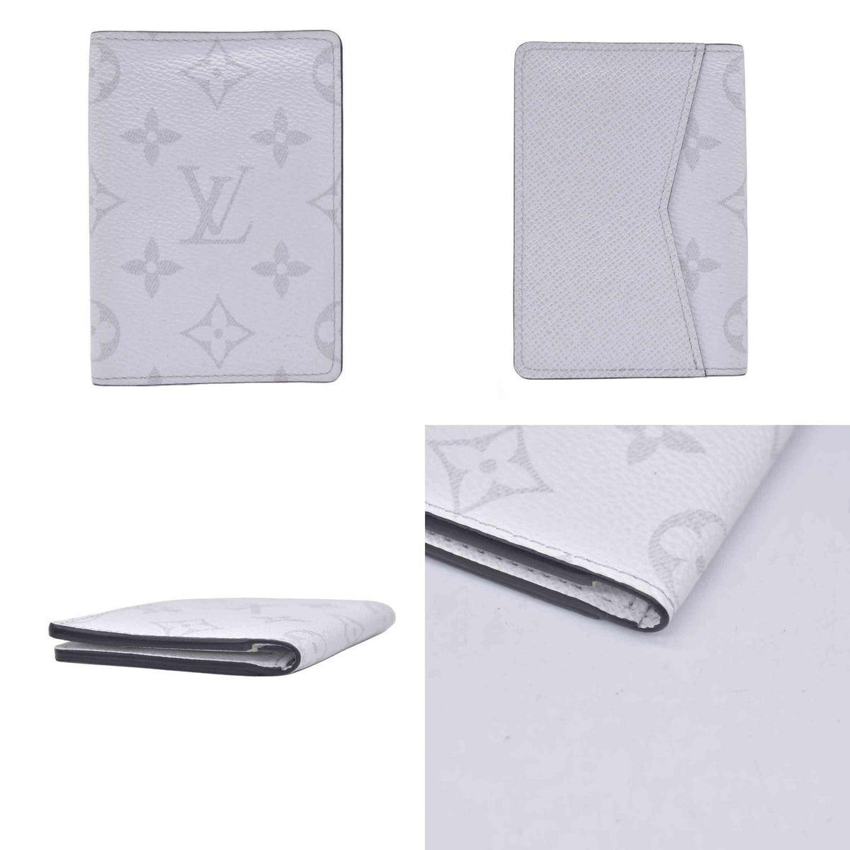 $575 Louis Vuiton Taigarama Pocket Organizer NM Optic White RFID CONSIGNMENT 10021158
