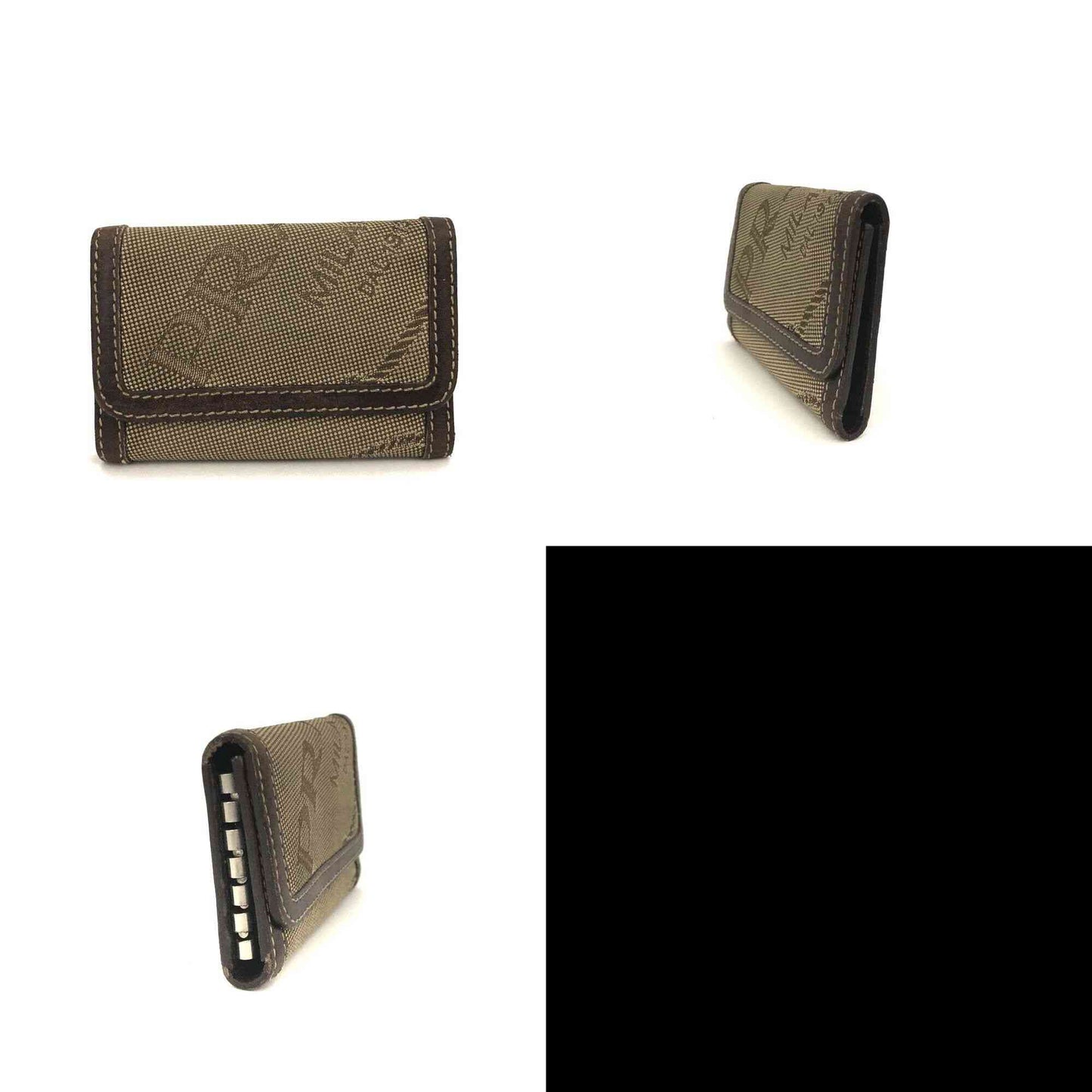 Prada  Jacquard Logo 6 Ring Key Case Corda Moro