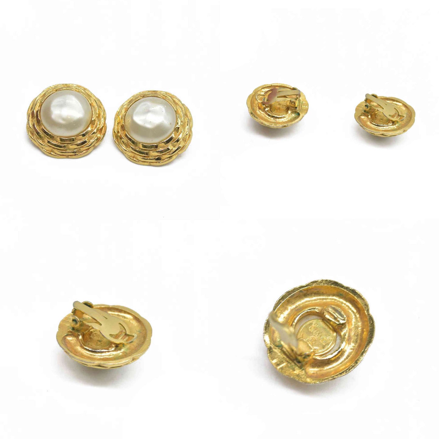 Chanel Gold Pearl Earrings Clip-on