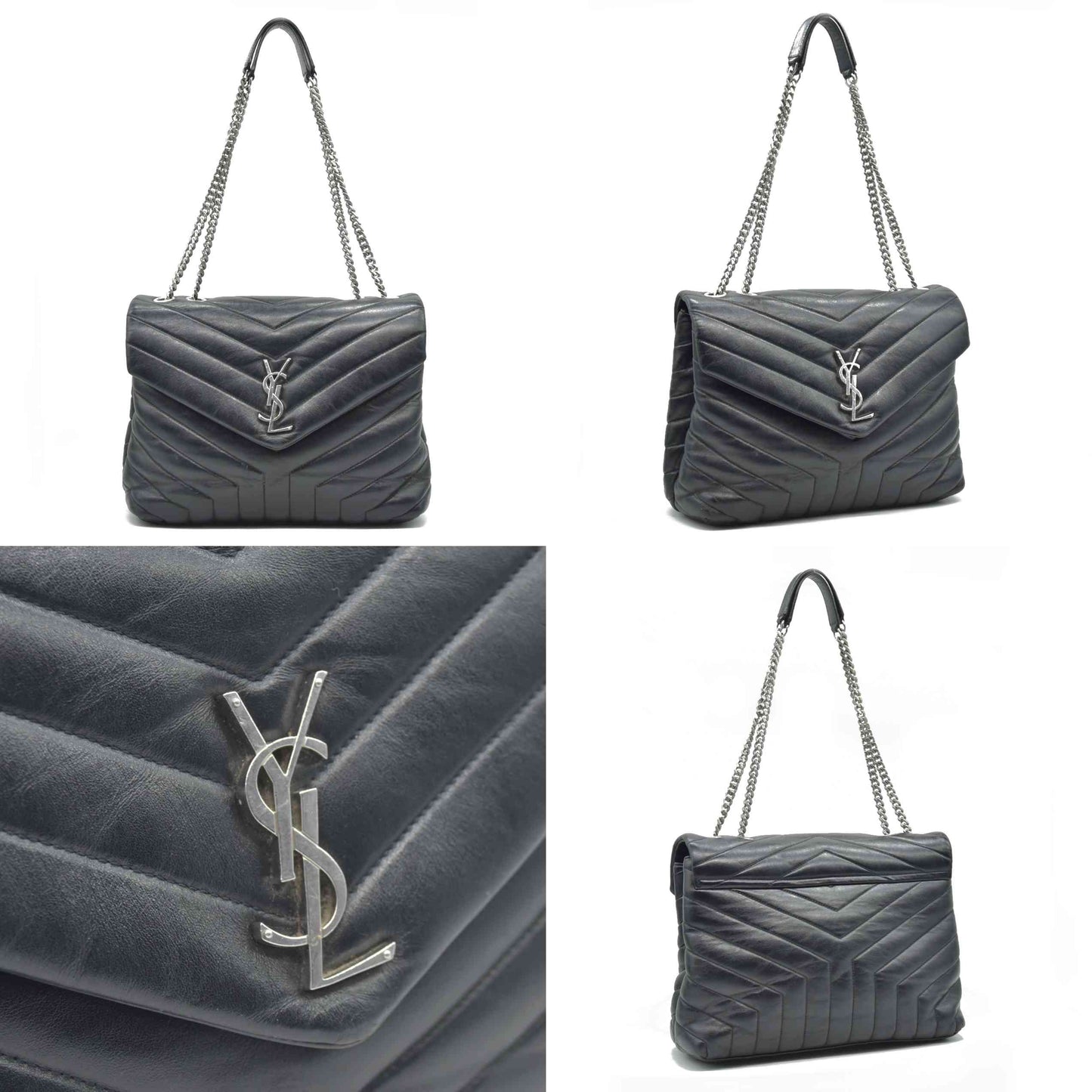 $2900 Saint Laurent Medium Loulou Matelassé Leather Shoulder Bag