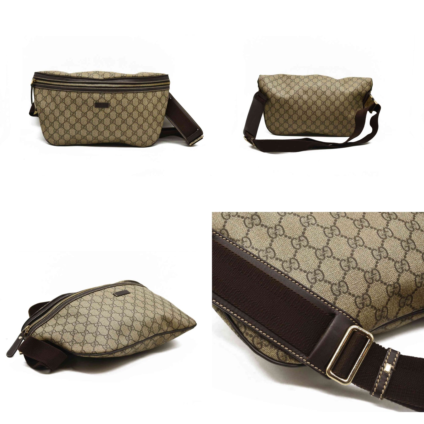 Gucci  GG Plus Monogram Belt Bag Dark Brown