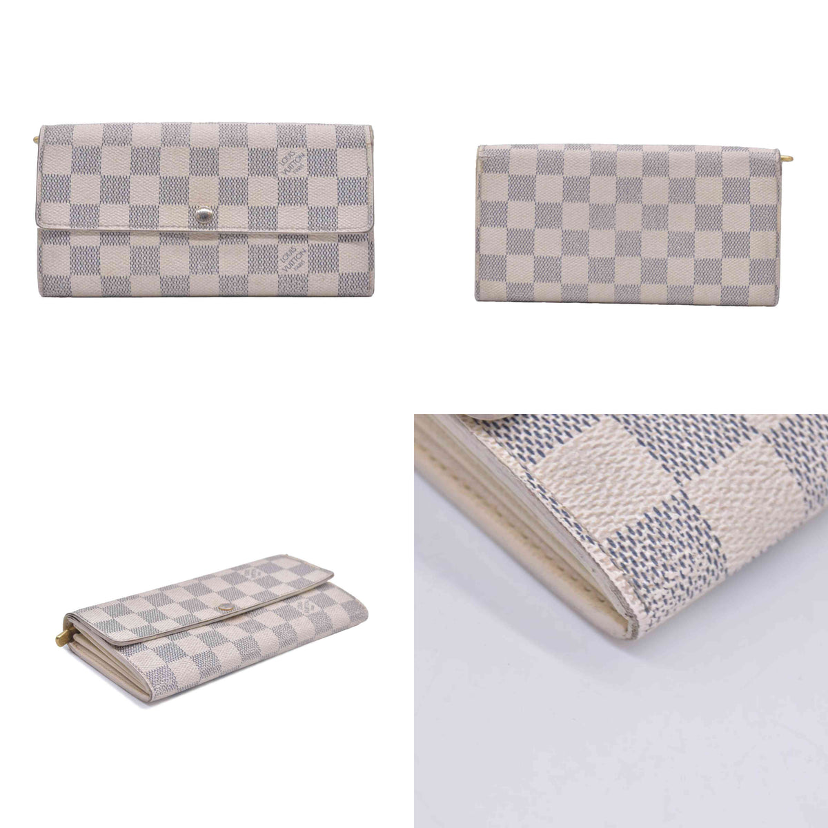 $800 2010 Louis Vuitton  Vintage Damier Azur Pattern Sarah Wallet CA2180 CONSIGNMENT 10020954