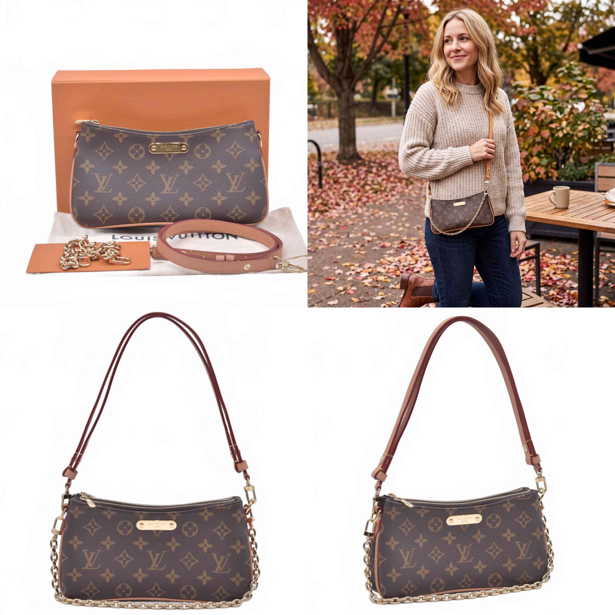 $1950 Louis Vuitton Monogram Liv Pochette RFID 10021156