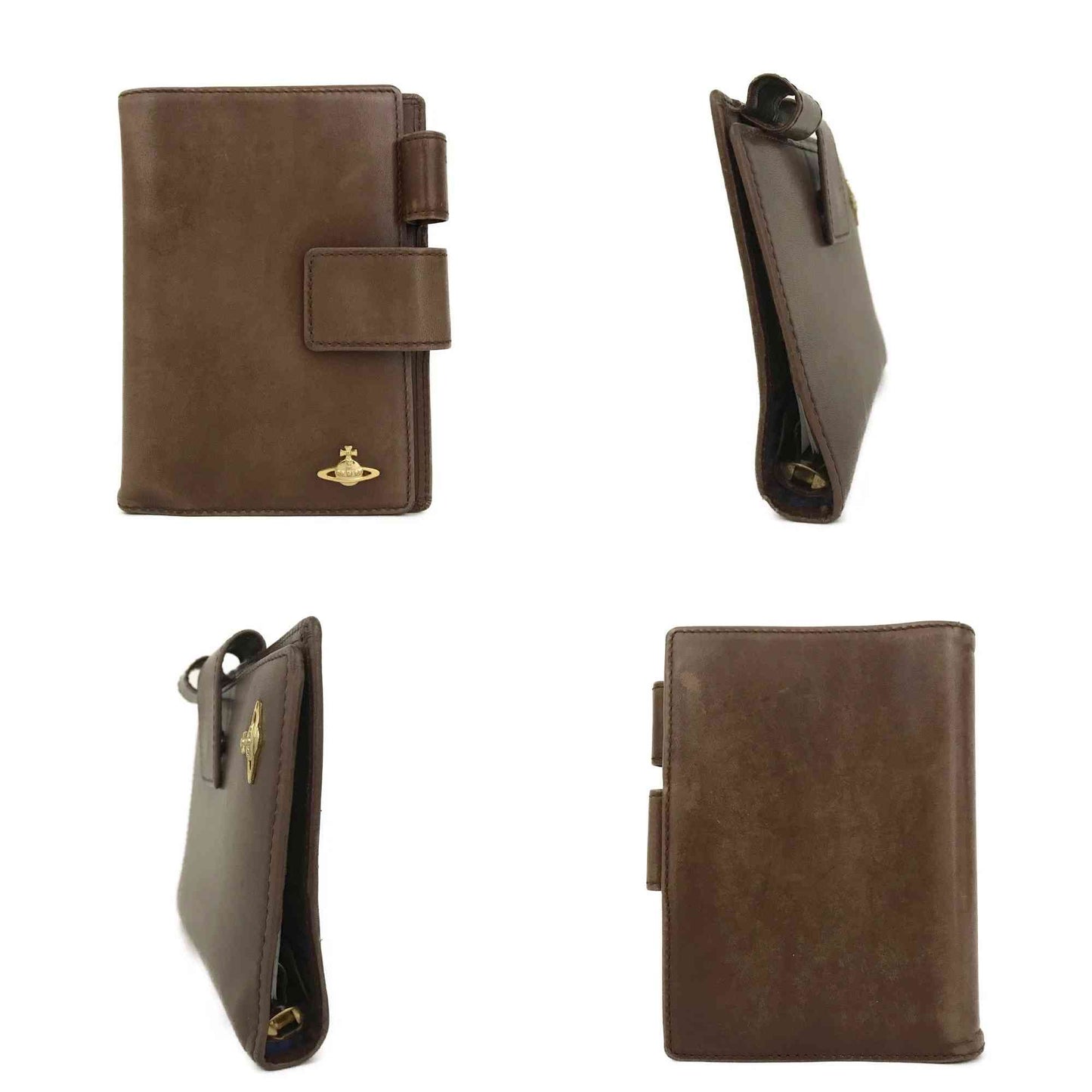Vivienne Westwood Tiny Orb Leather Notebook Cover Brown