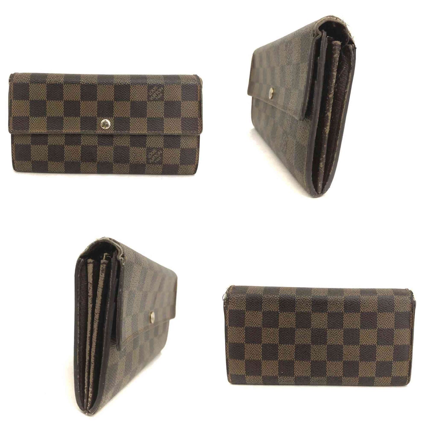 Louis Vuitton Damier Porte Feuille Sarah Long Bifold Wallet Brown CA0096