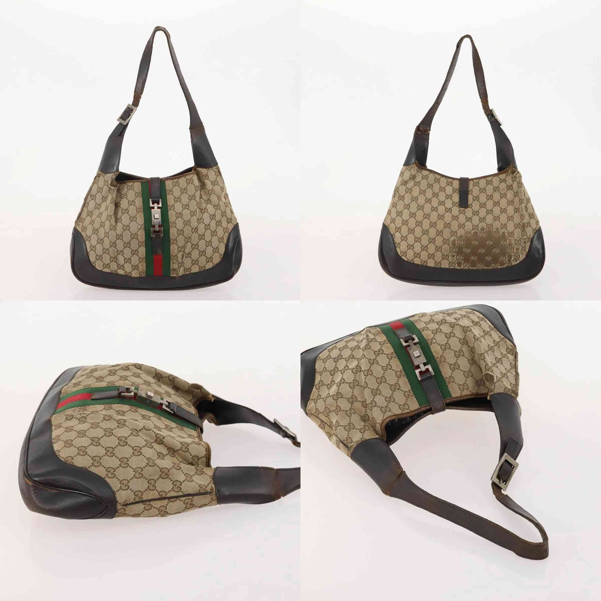 GIVEAWAY BAG Gucci Jackie GG Canvas Shoulder Bag with Web Stripe GIVEAWAY BAG