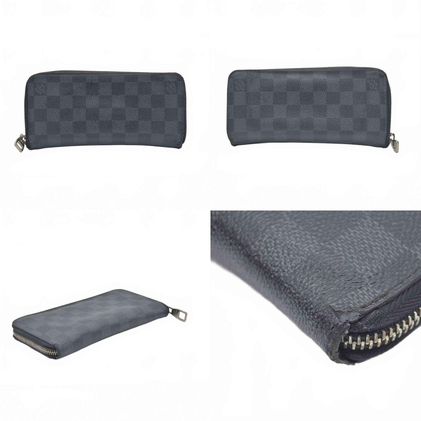 $1000 2013 Louis Vuitton Damier Graphite Zippy Organizer Wallet CONSIGNMENT CA3133
