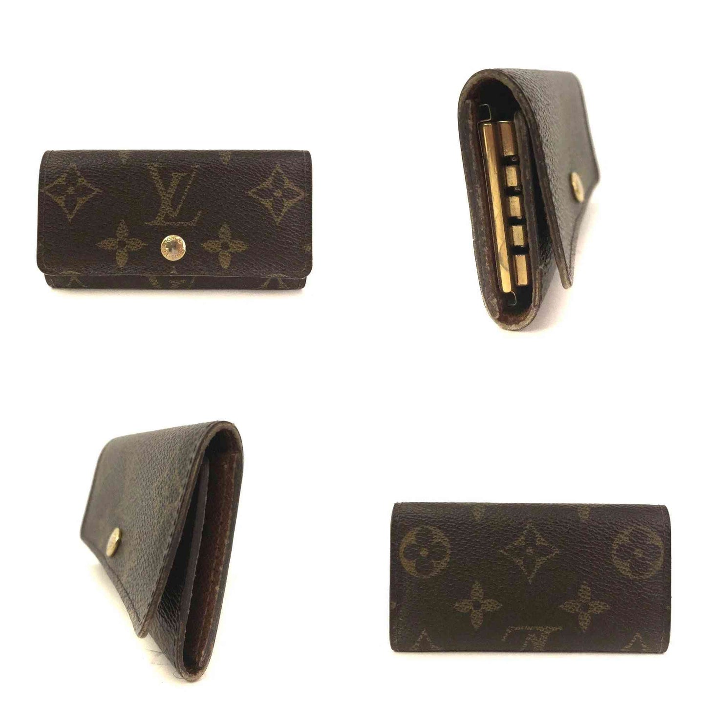 $345 2012 Louis Vuitton Monogram Multicles 4 Ring Key Case Brown RI2102
