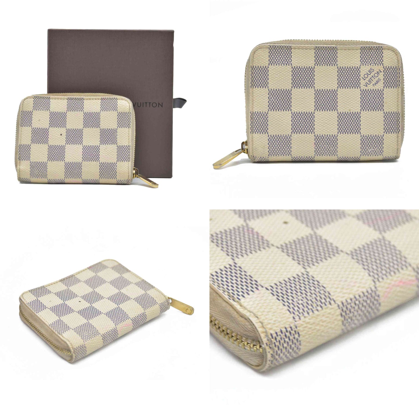 $620 Louis Vuitton  Damier Azur Zippy Coin Purse  CA3172