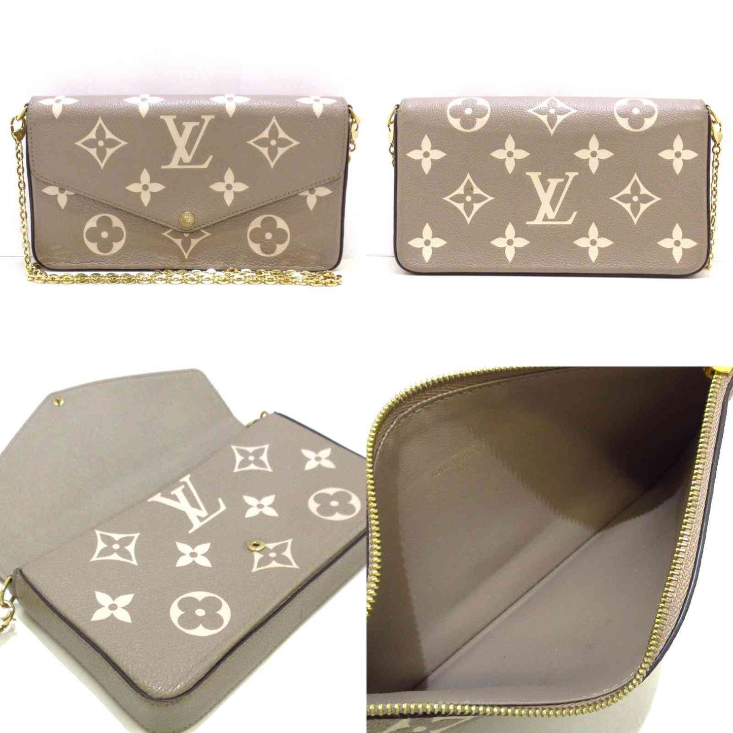 PRE-ORDER  Louis Vuitton  Empreinte Monogram Giant Felicie Pochette Tourterelle Creme FY5200