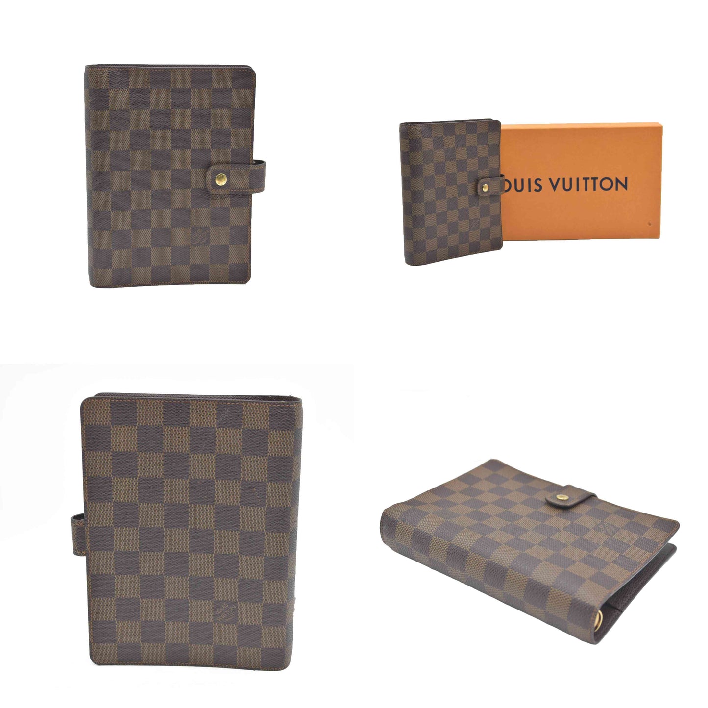 AUCTION  $675 Louis Vuitton  Damier Ebene Medium Ring Agenda SP0055