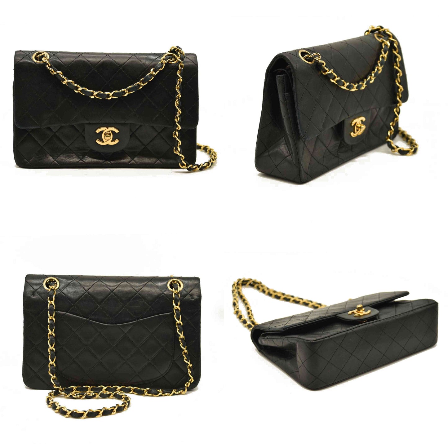 CHANEL Lambskin Quilted Small Double Flap Black 9 Series