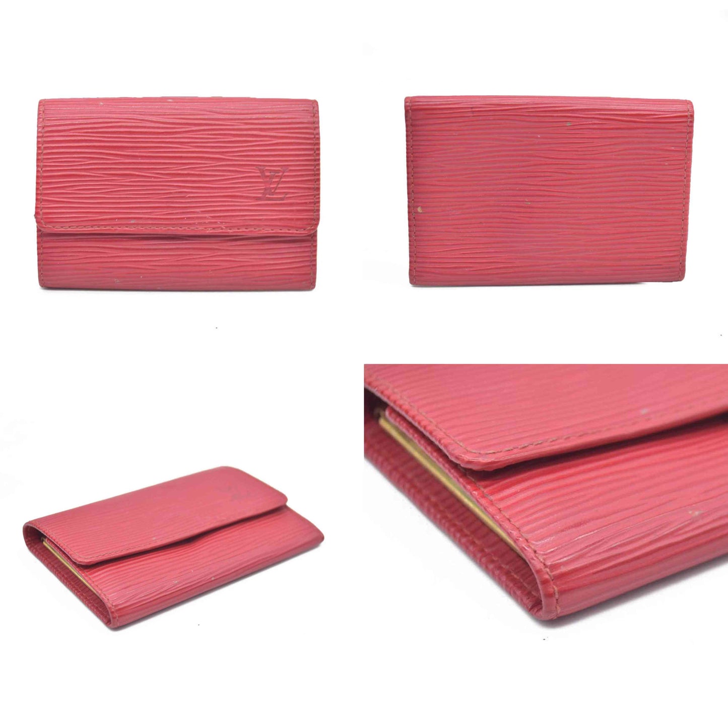 AUCTION $445 Louis Vuitton  Epi Multicles 6 Key Holder Rubis