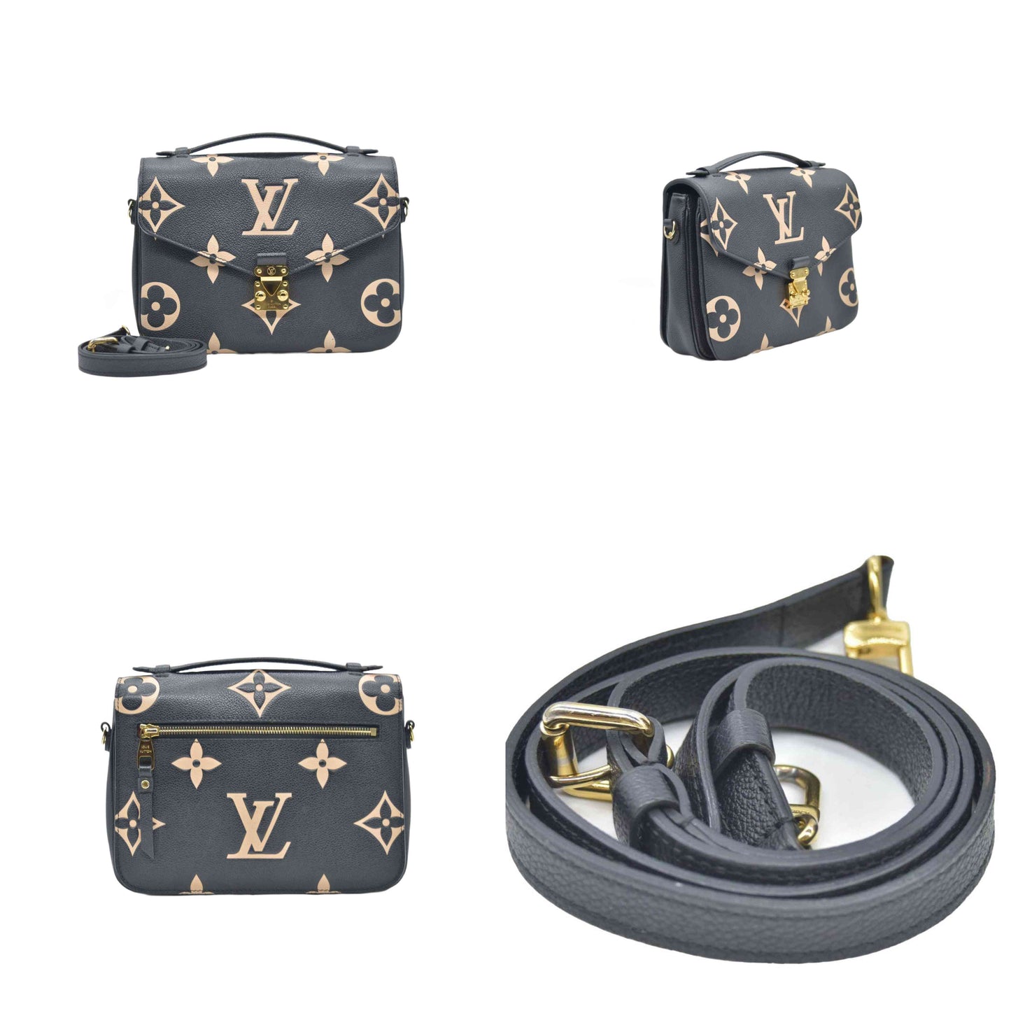 $3300 Louis Vuitton BiColor Pochette Metis Black Cream