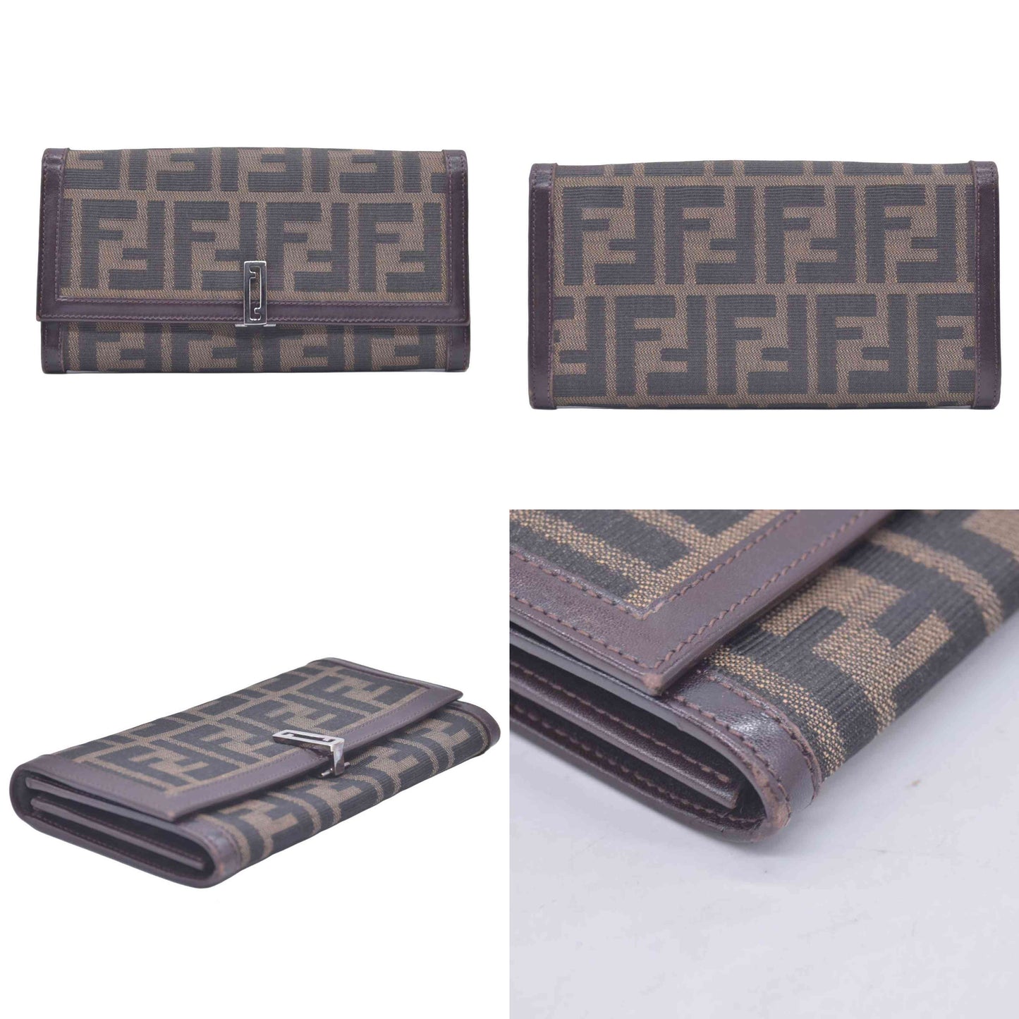 Fendi Fendi Tobacco Zucca Canvas Vintage Flap Wallet CONSIGNMENT