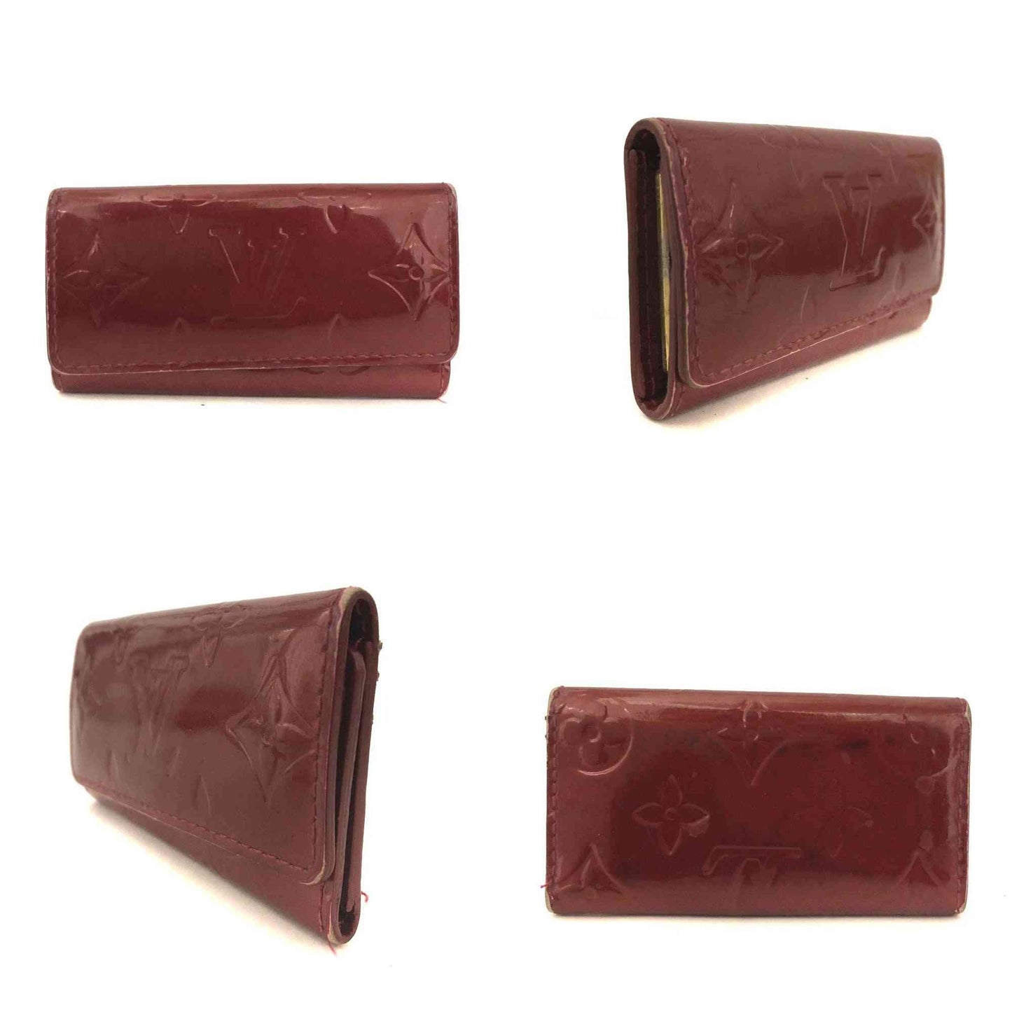$345  Louis Vuitton Monogram Vernis Leather Multicles 4 Ring Key Case CA0057