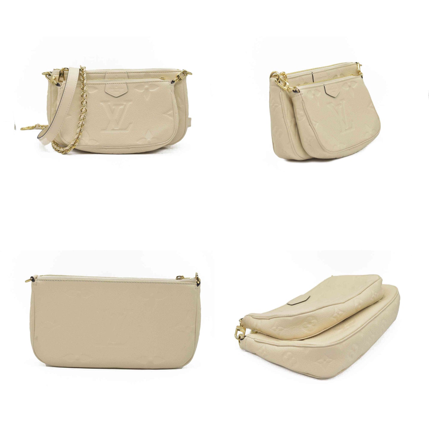 $3100 Louis Vuitton Monogram Giant Multi Pochette Accessoires Empreinte Cream
