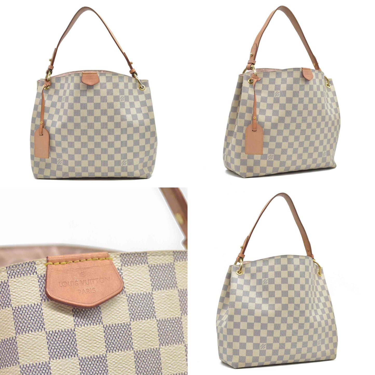 LOUIS VUITTON Damier Azur Graceful PM Tote with Tag $1980