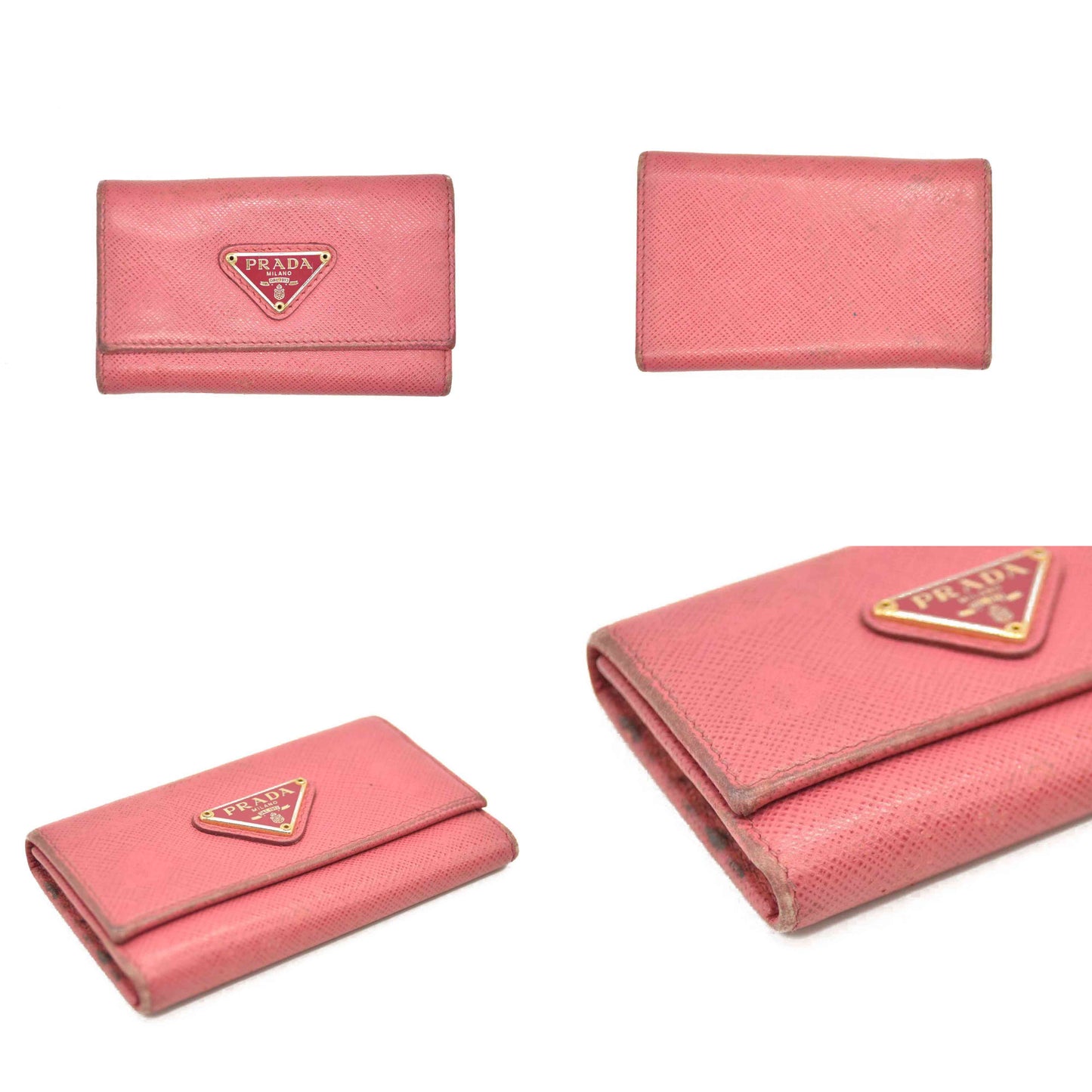 Prada  Saffiano 6 Key Holder Pink