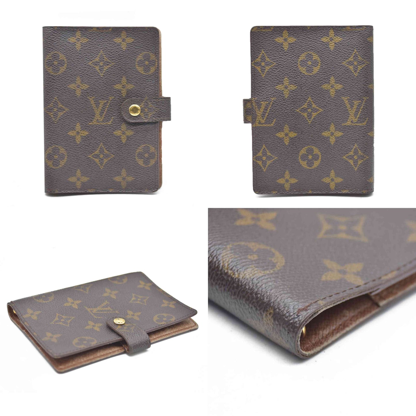 AUCTION $495 Louis Vuitton Monogram Agenda PM Notebook Cover Brown CA0977
