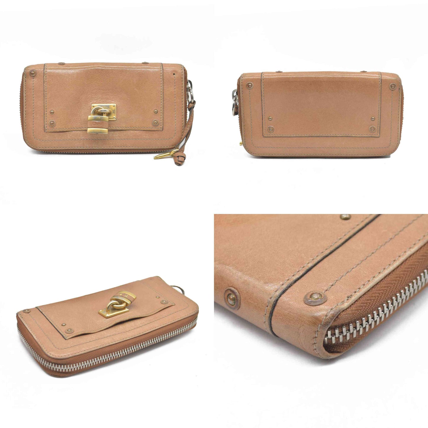 Chloe Paddington Beige Leather Long Wallet