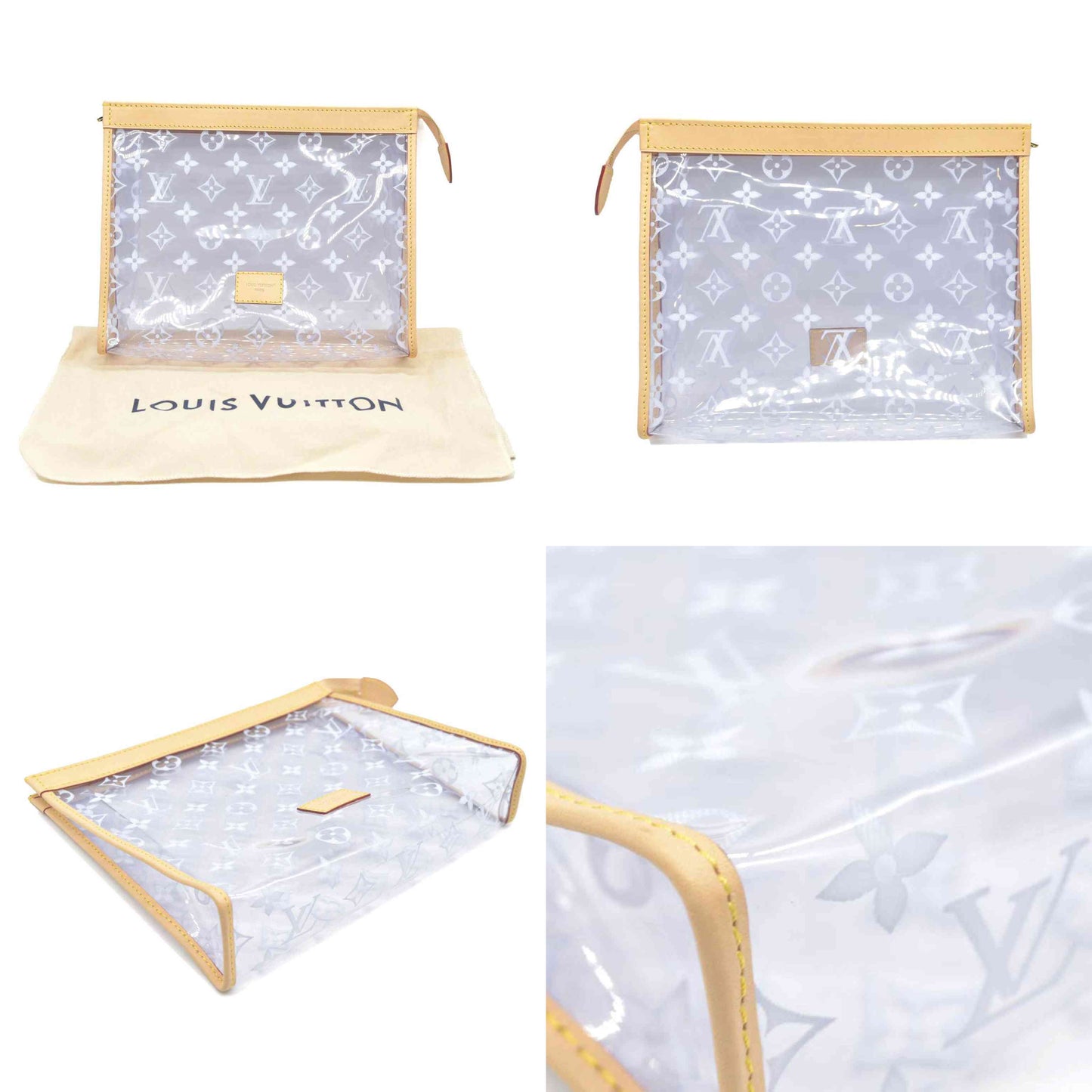 $1320 Louis Vuitton  Monogram Large Toilet Pouch 26 Translucent