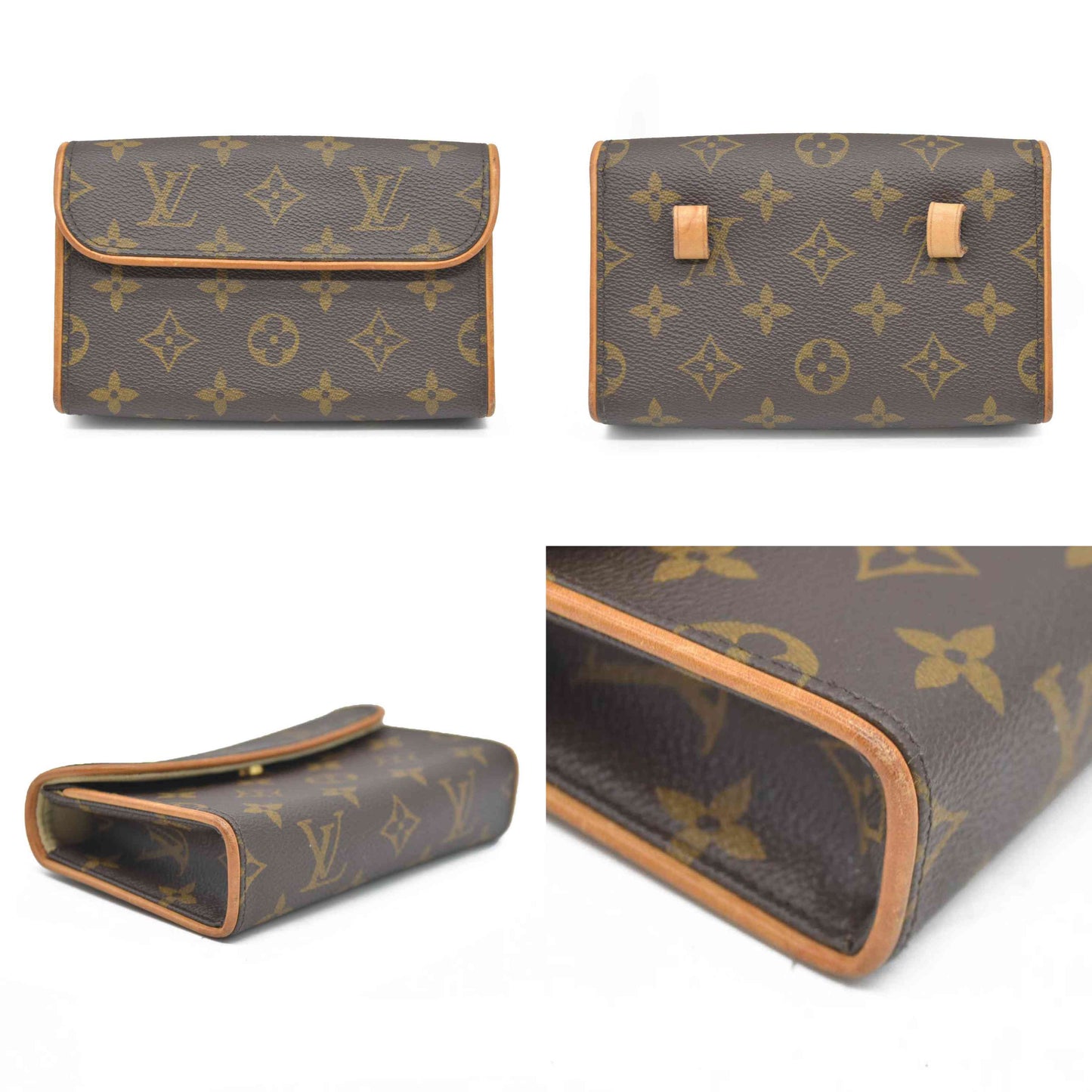 $890 LOUIS VUITTON  Monogram Pochette Florentine FL0059 2009