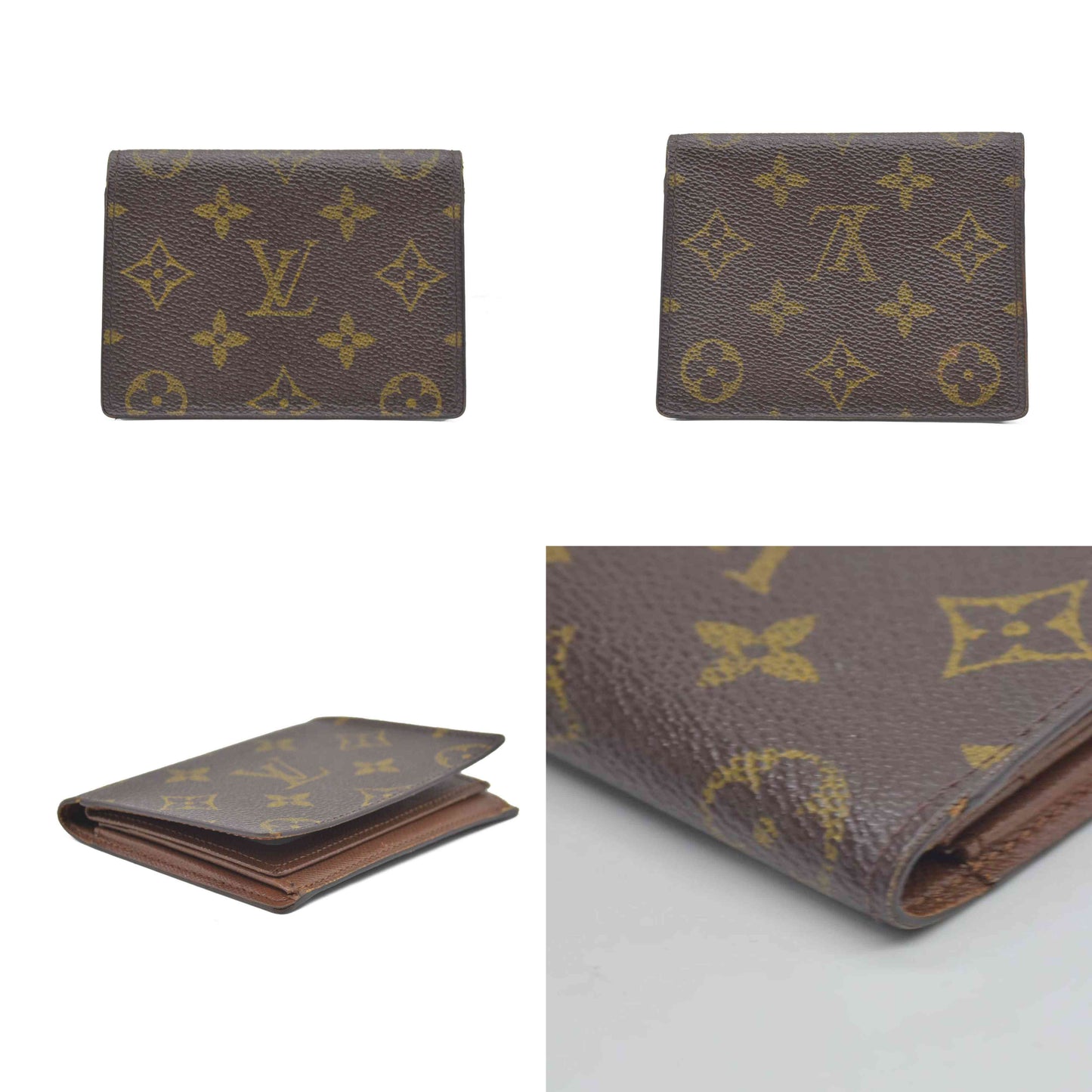 $350 2001 Louis Vuitton Monogram Porte 2 Cartes Vertical Card Holder CONSIGNMENT