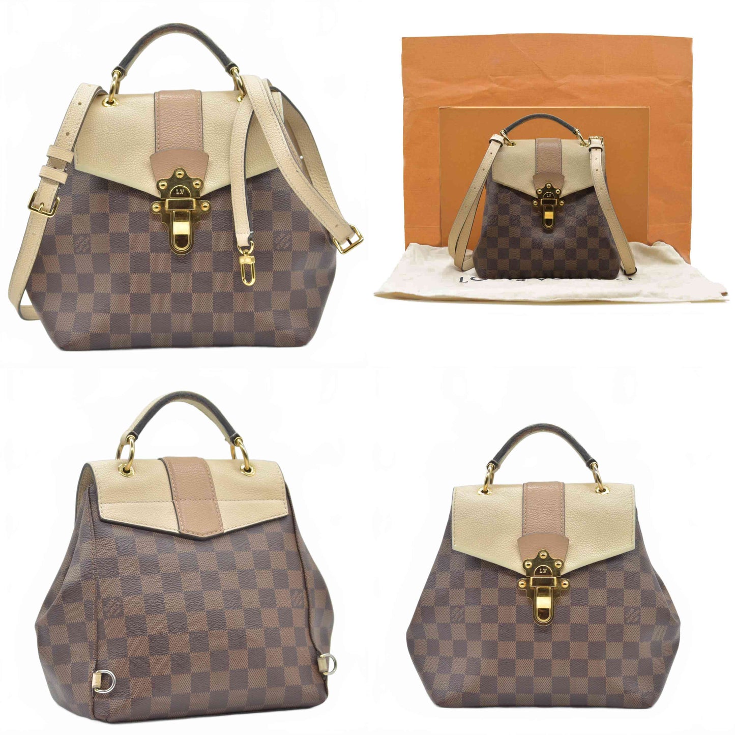$2240 Louis Vuitton Damier Ebene Clapton SR0189 2019
