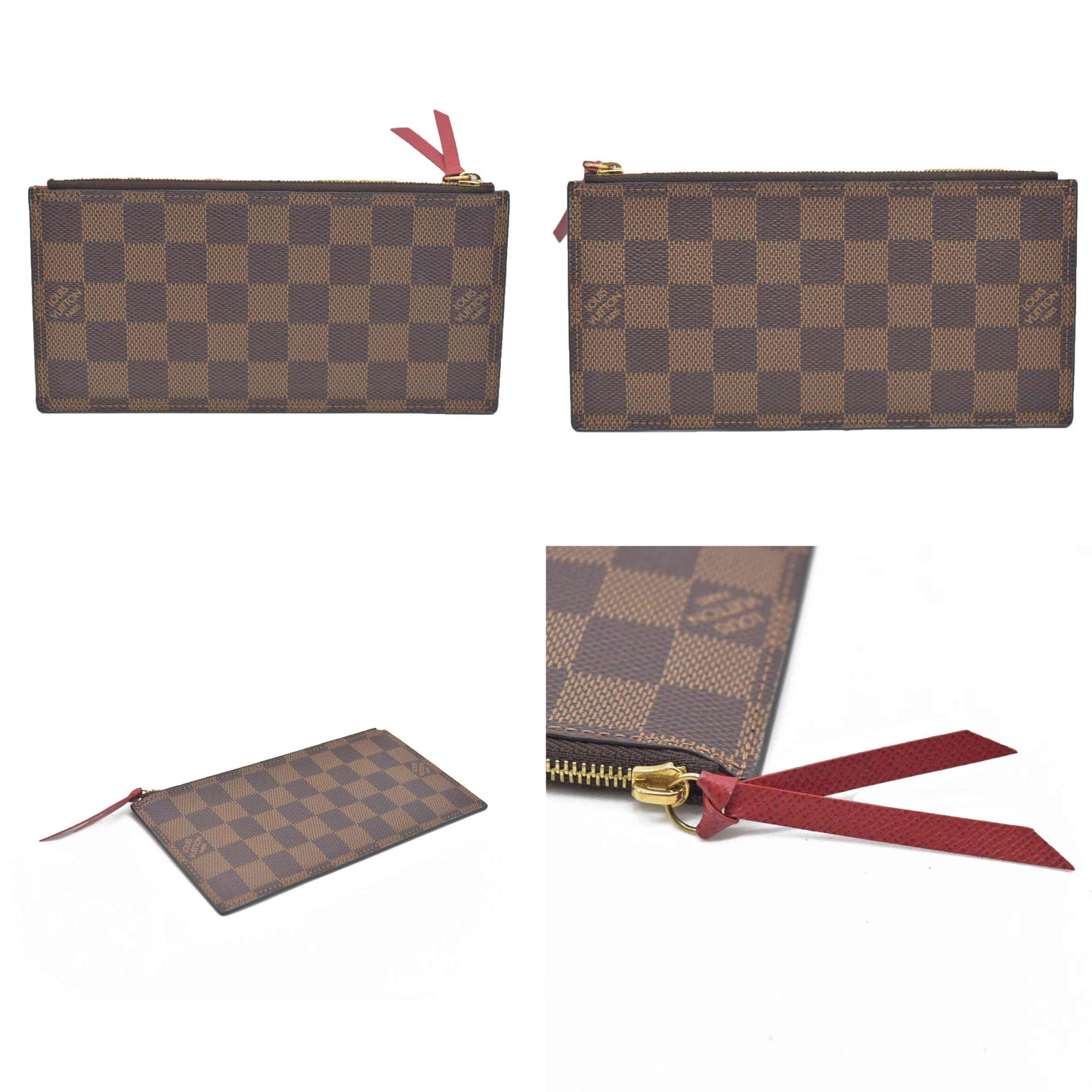 AUCTION $1580 Louis Vuitton Damier Ebene Pochette Félicie Insert Zip Pouch