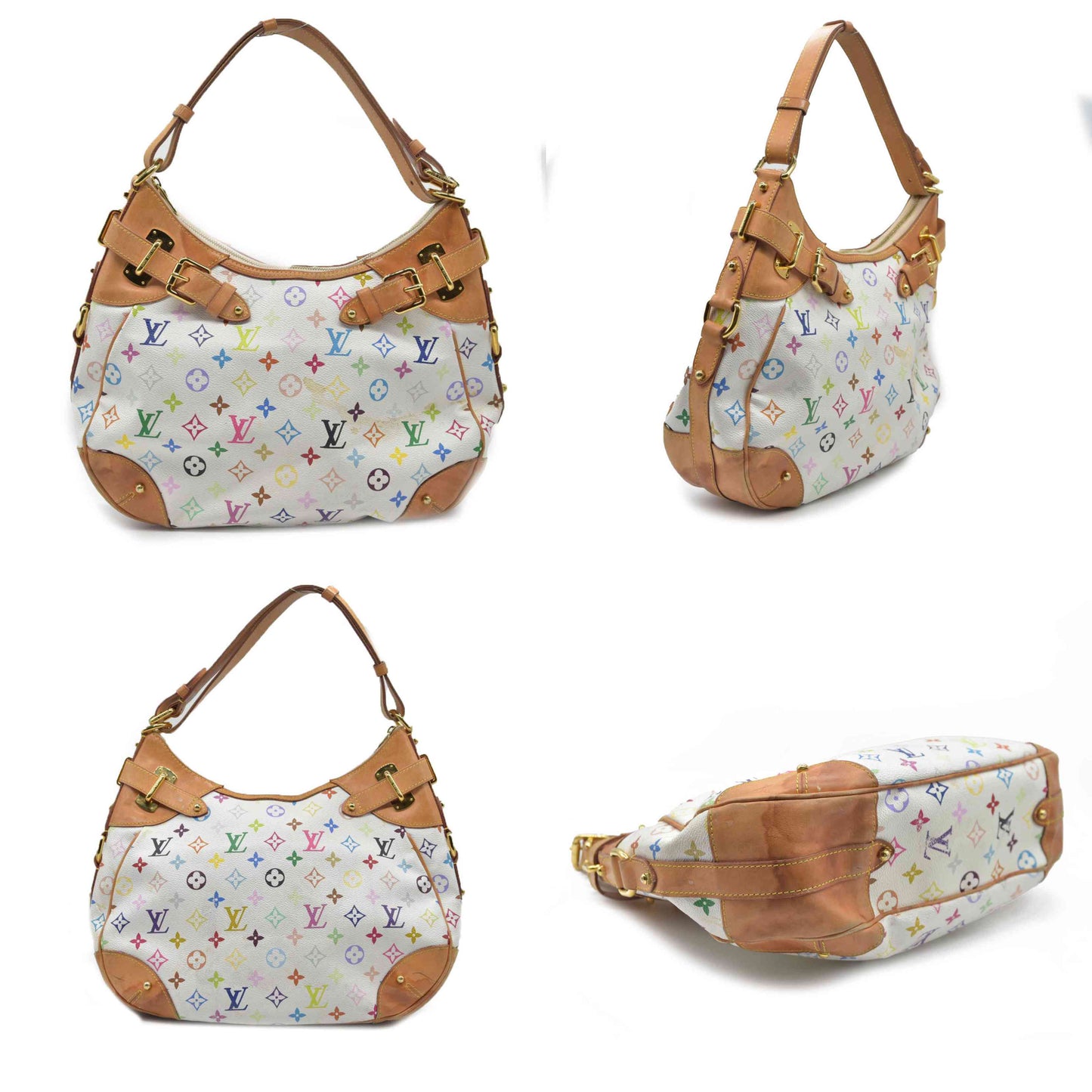 $2410 Louis Vuitton  Monogram Murakami Greta White