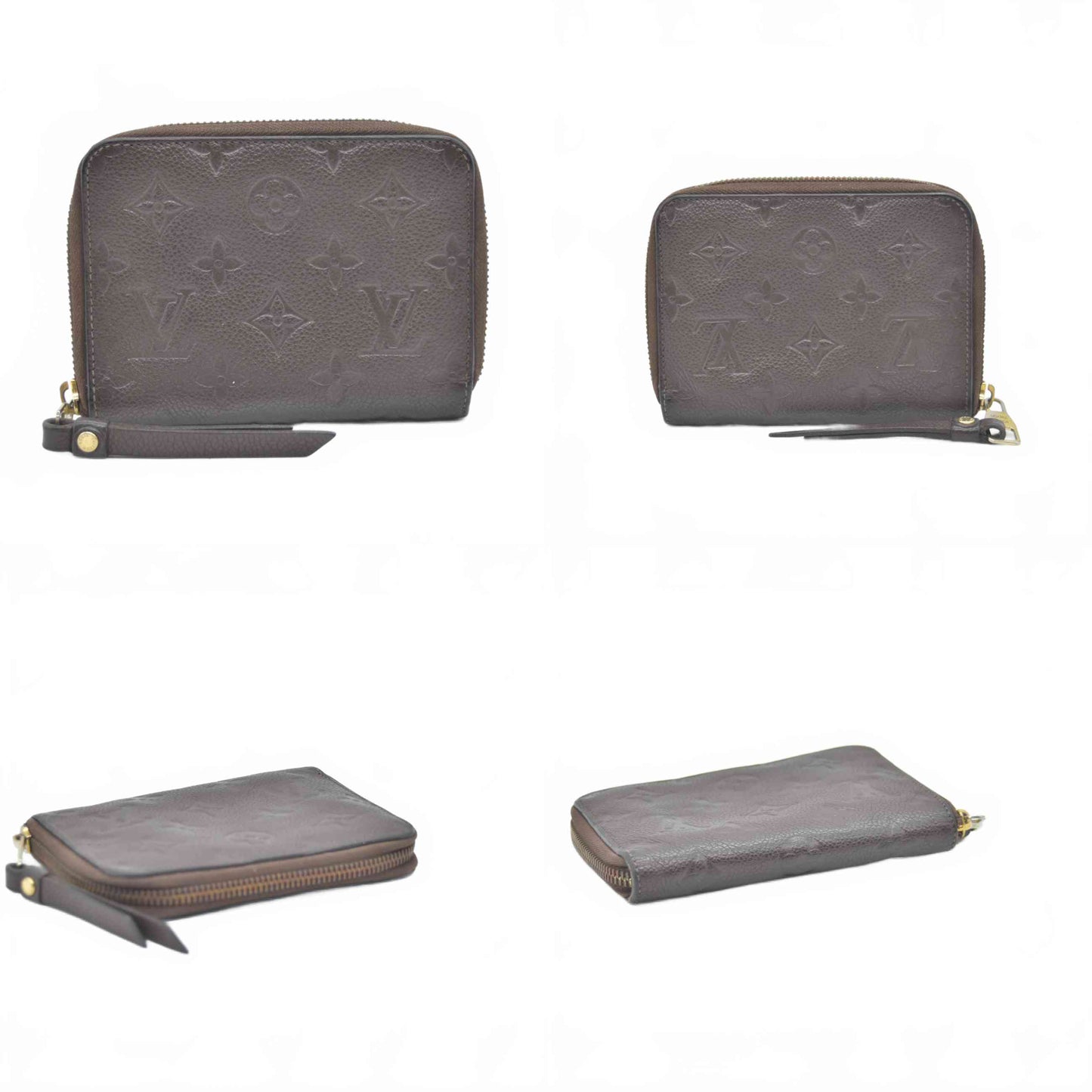 $820 2012 TS2152 Louis Vuitton Terre Monogram Empreinte Leather Secret Compact Wallet