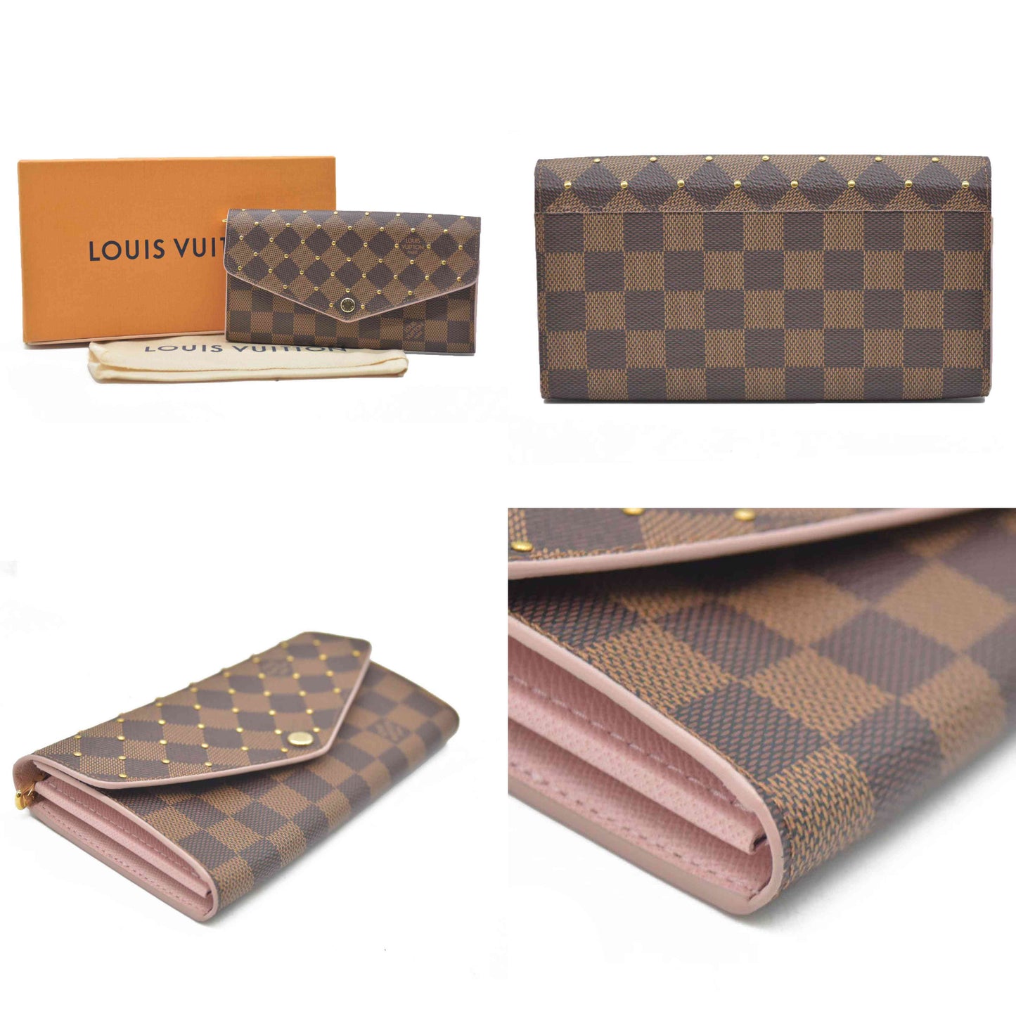 LOUIS VUITTON Damier Ebene Portefeuille Sarah Long Wallet CA2119