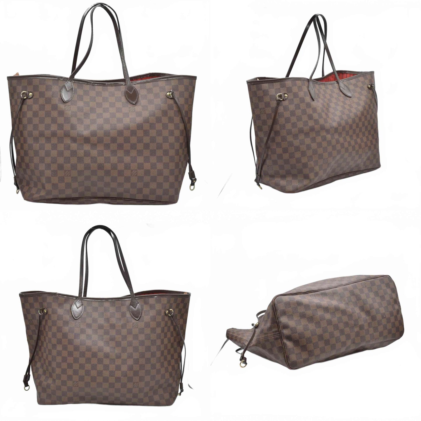 $2240 Louis Vuitton Damier Ebene Neo Neverfull GM Tote TJ4180 2010