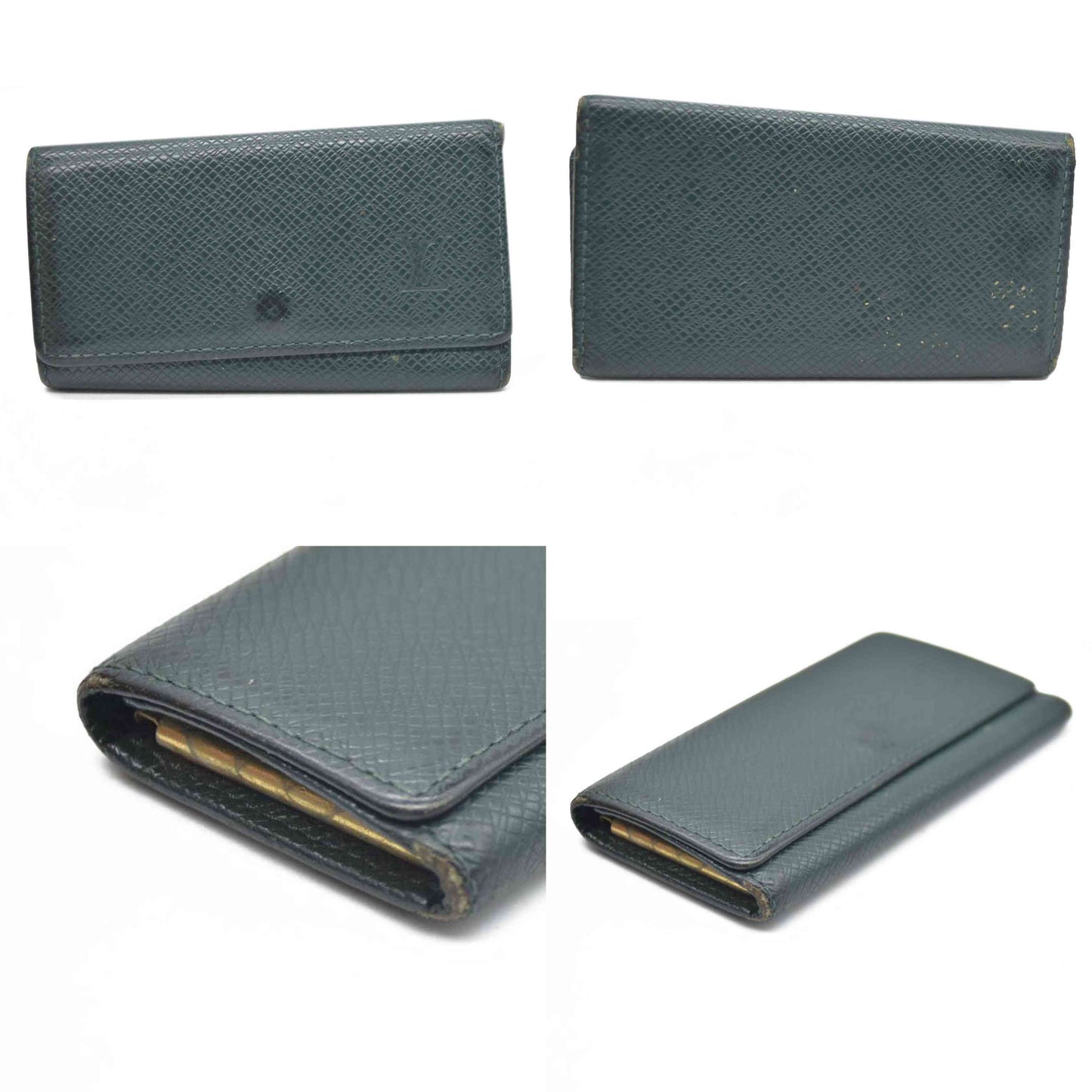 AUCTION $315 Louis Vuitton Taiga Leather Multicles 4 Ring Key Case Epicea CA0976