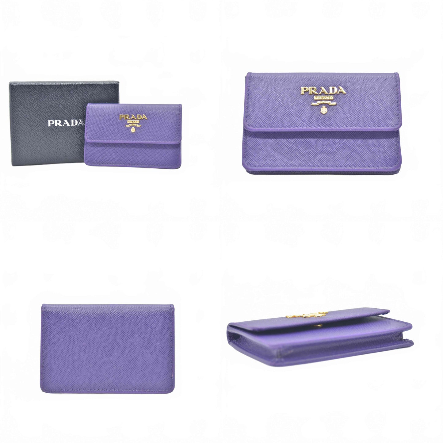 $850 Prada Leather Bag Pouch Purple CONSIGNMENT